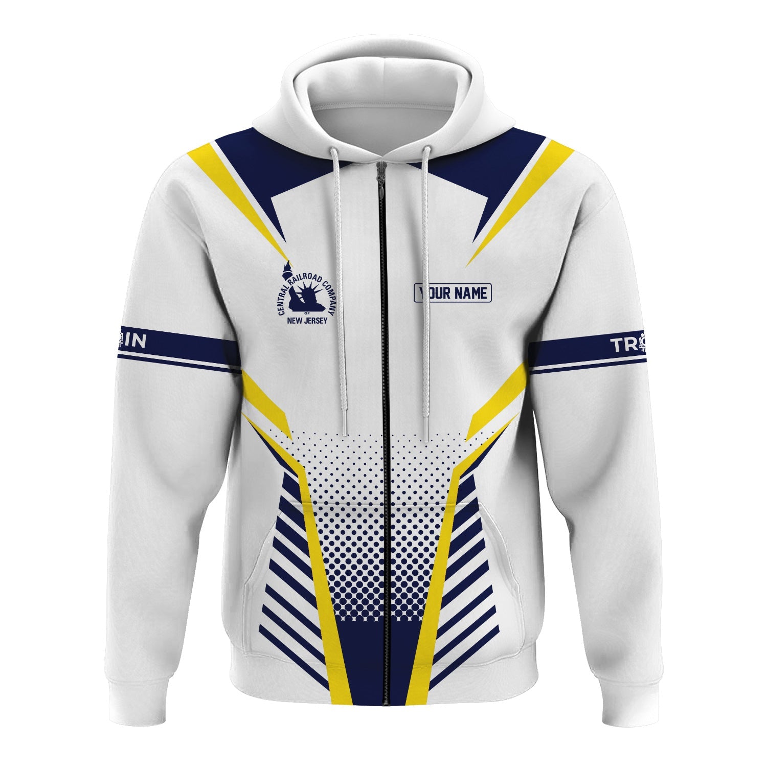 Railspirit Personalized CNJ Jersey Central Railroad Hoodie Unisex Train Zip Hoodie All Over Print