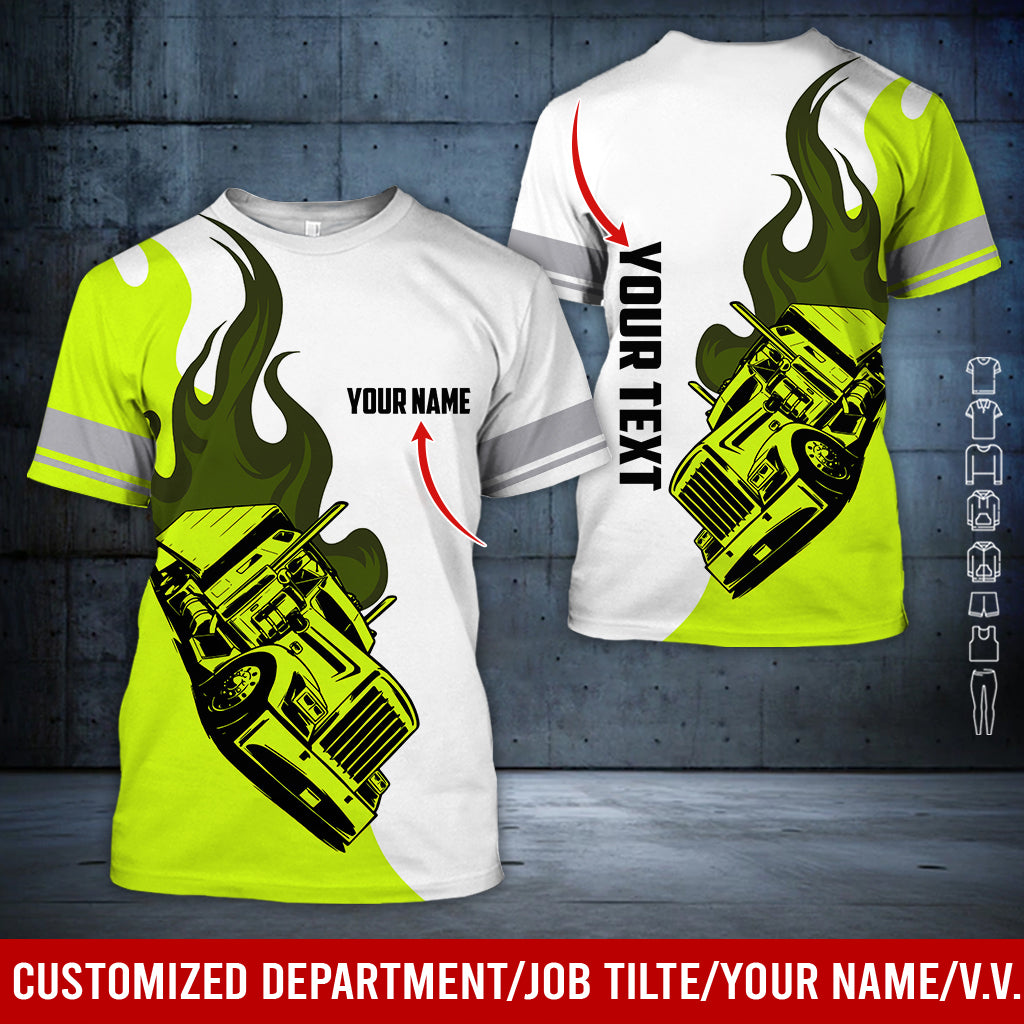 Customized Name and Car Hauler Truck Shirt, 3D Printed Clothes, Ideal for Truck Fans