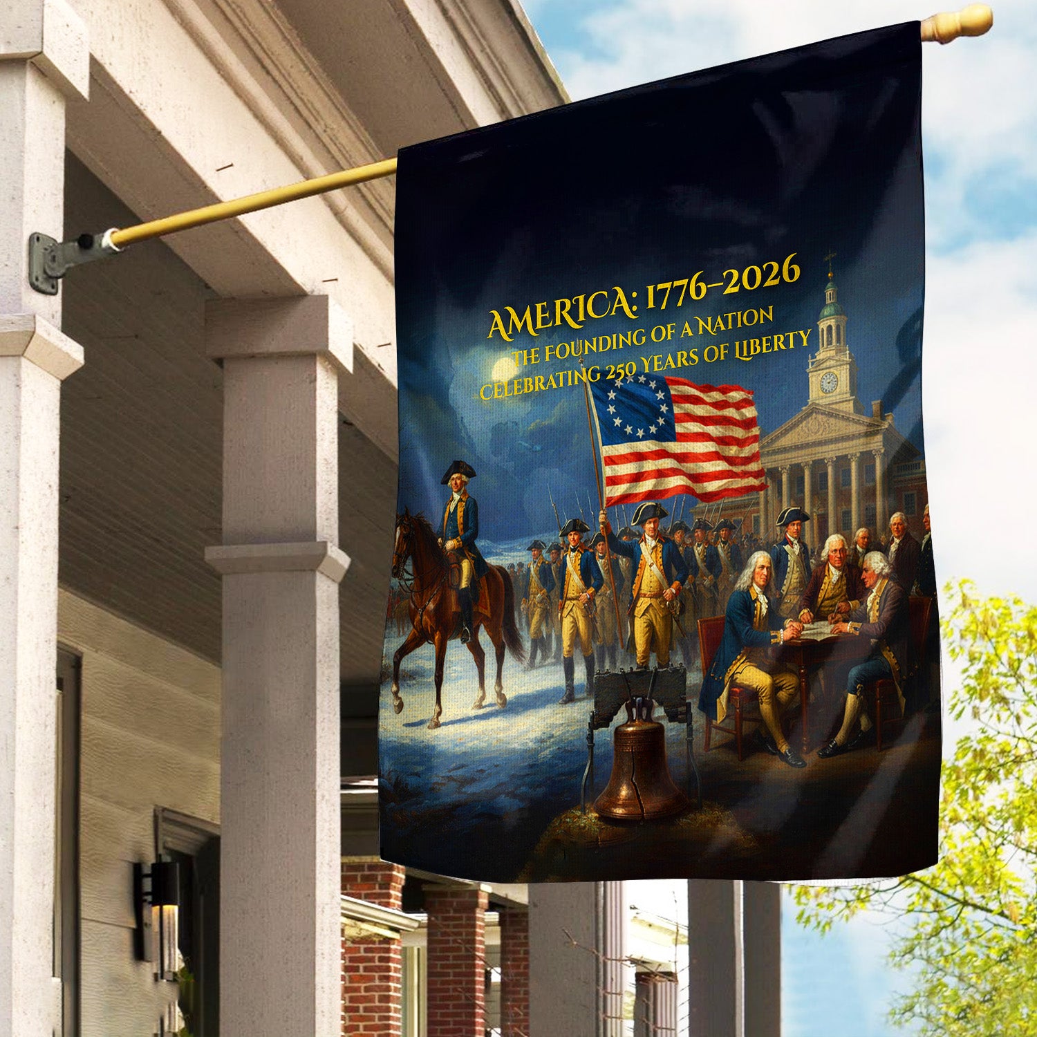 America 1776–2026 Garden Flag 250th Anniversary Founding Of A Nation Patriotic USA Flag Home Decor