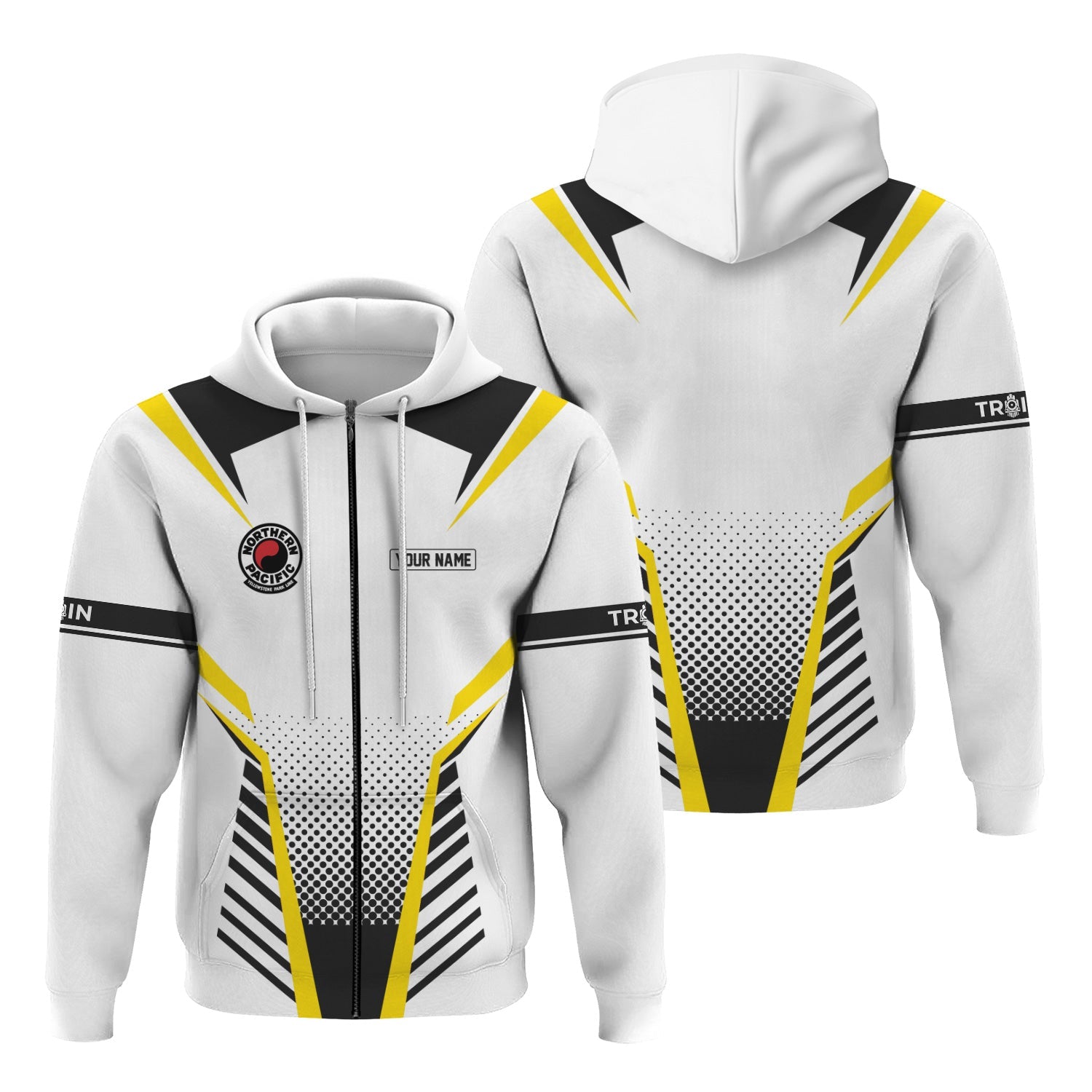 Railspirit Personalized Northern Pacific Railway Hoodie Unisex Train Zip Hoodie All Over Print