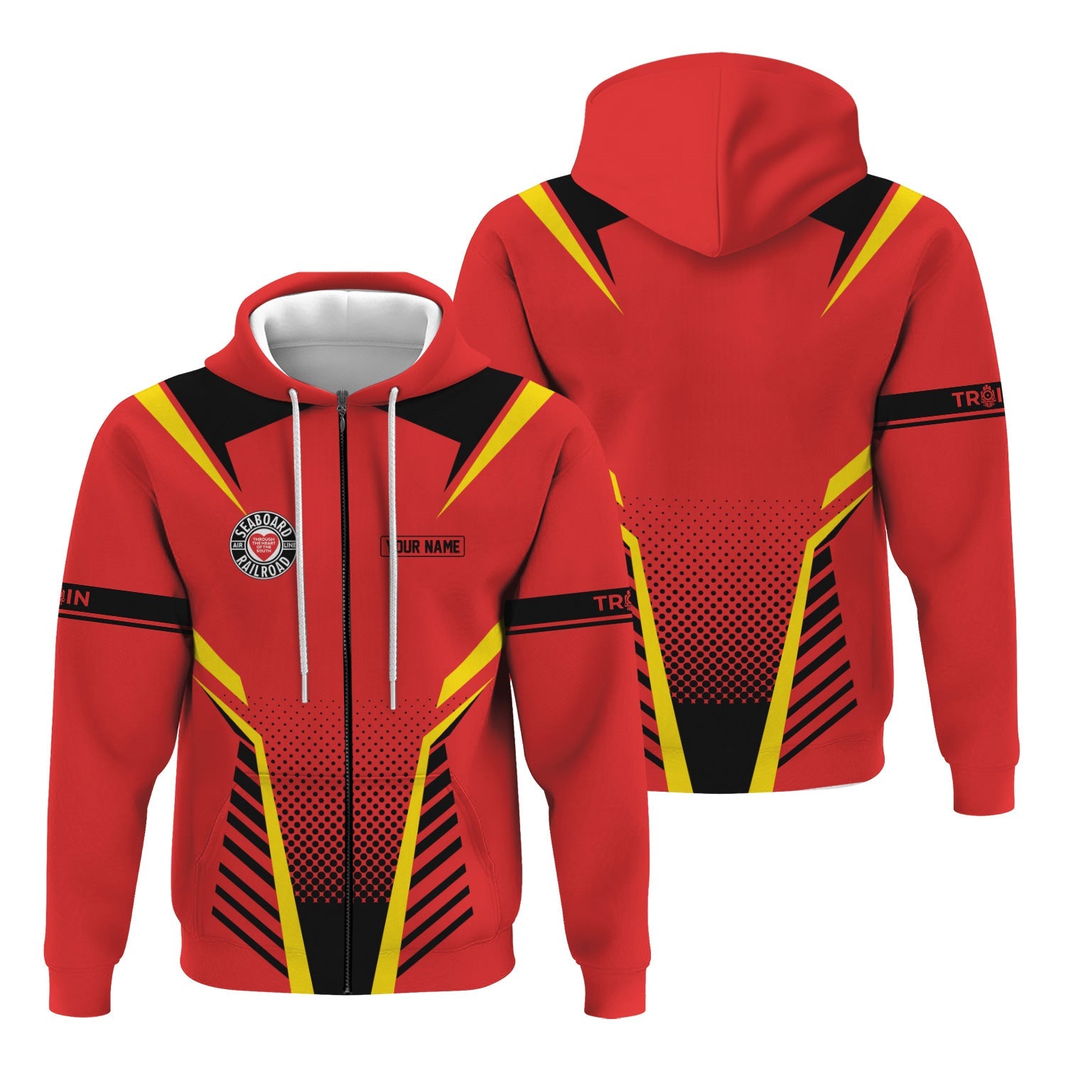 Railspirit Personalized Seaboard Air Line Railroad Hoodie Unisex Train Zip Hoodie All Over Print