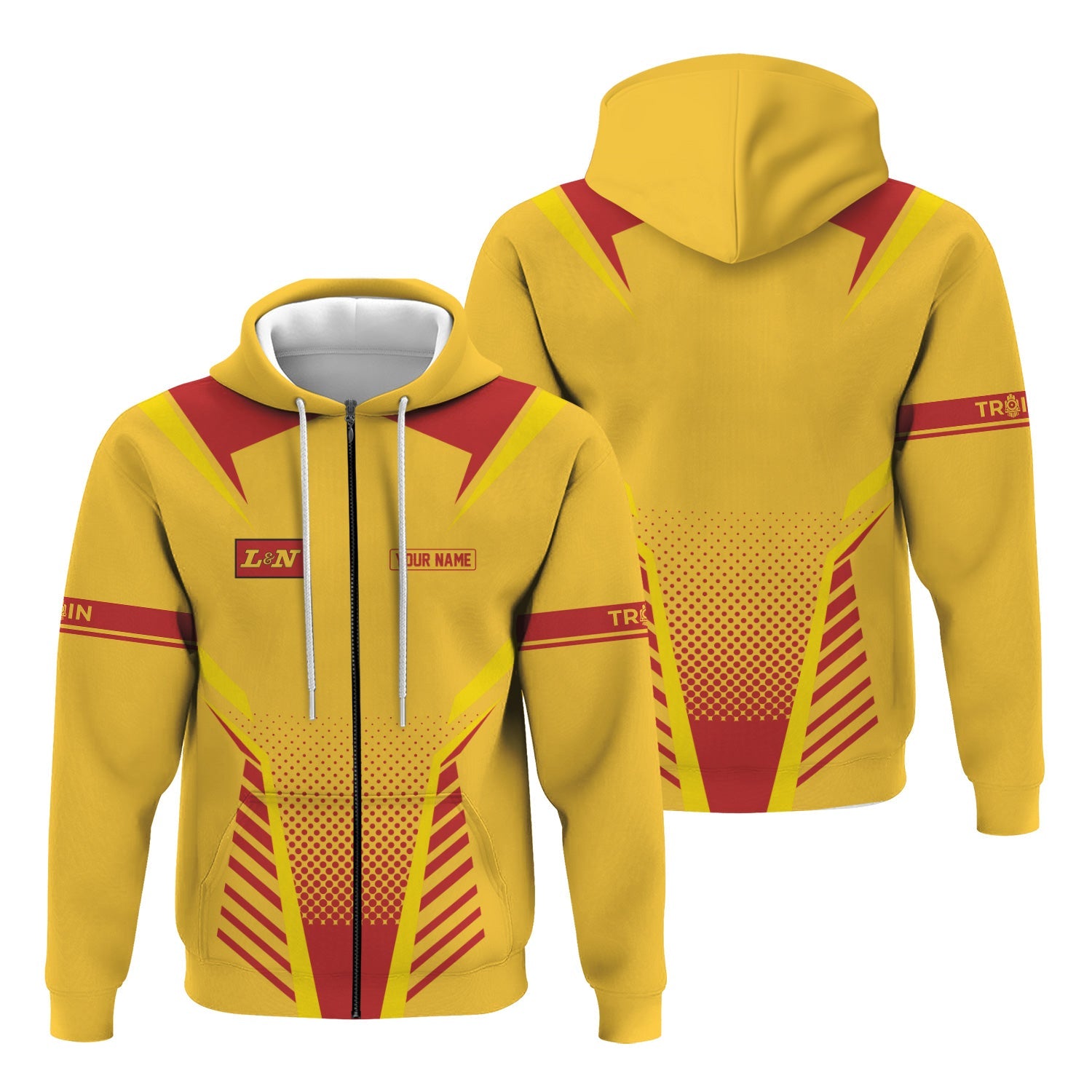 Railspirit Personalized Louisville and Nashville Railroad Hoodie Unisex L&N Train Zip Hoodie All Over Print