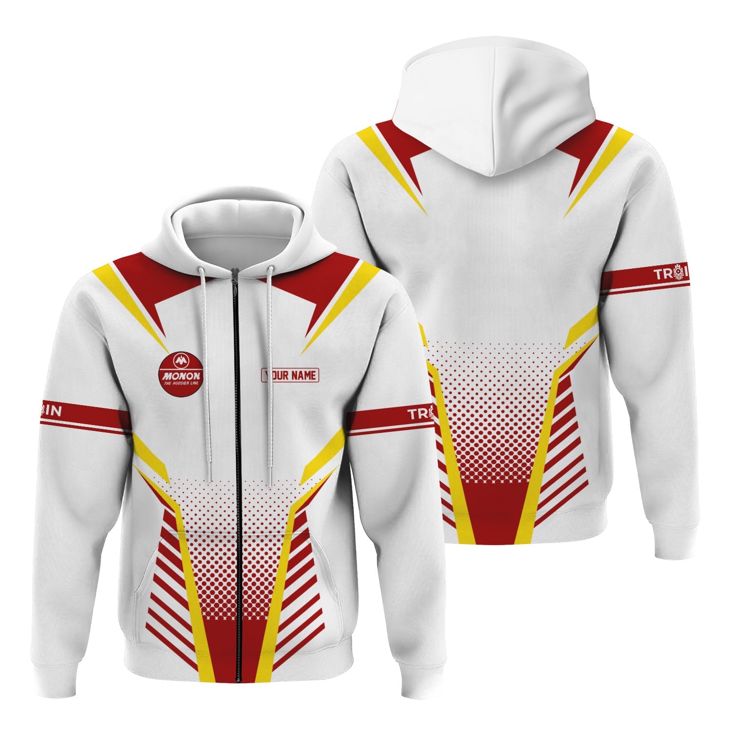 Railspirit Personalized Monon Railroad Hoodie Unisex Train Zip Hoodie All Over Print
