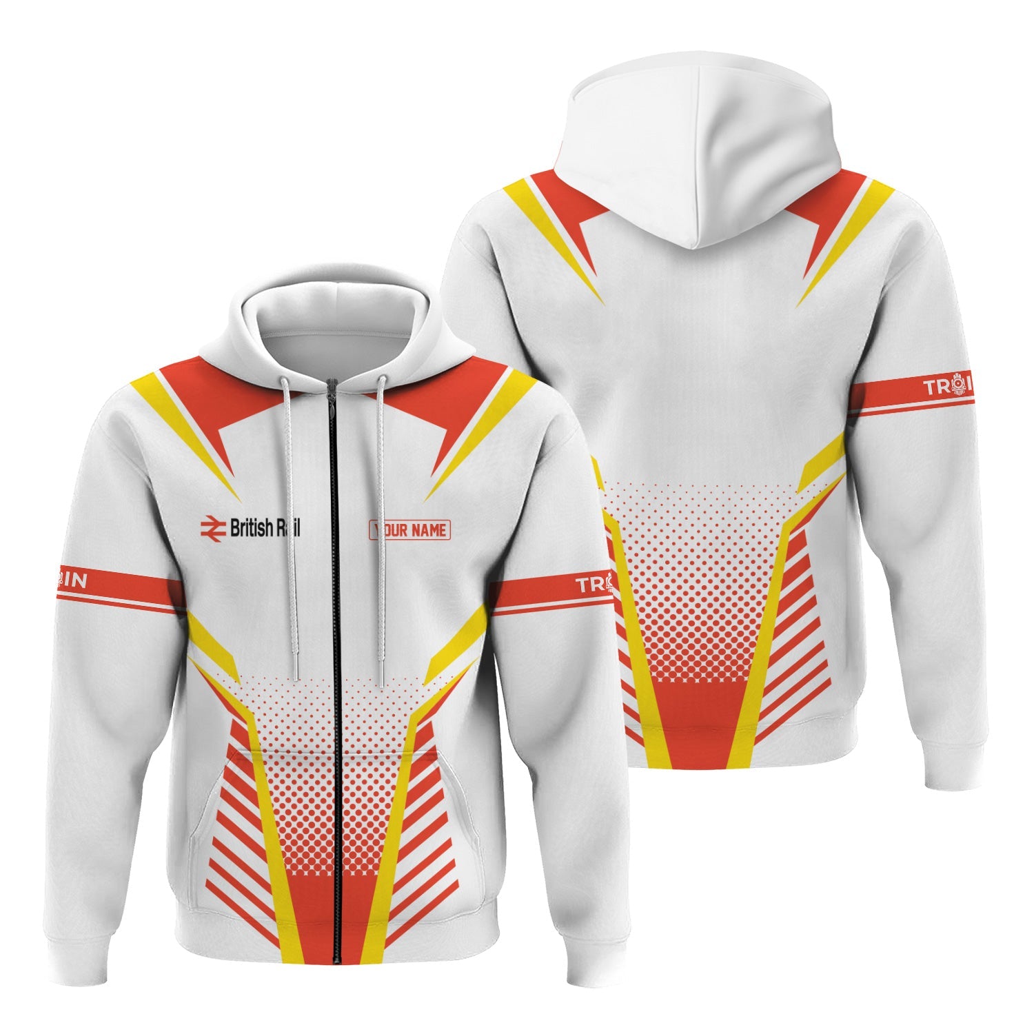 Railspirit Personalized British Railway Hoodie Unisex Train Zip Hoodie All Over Print