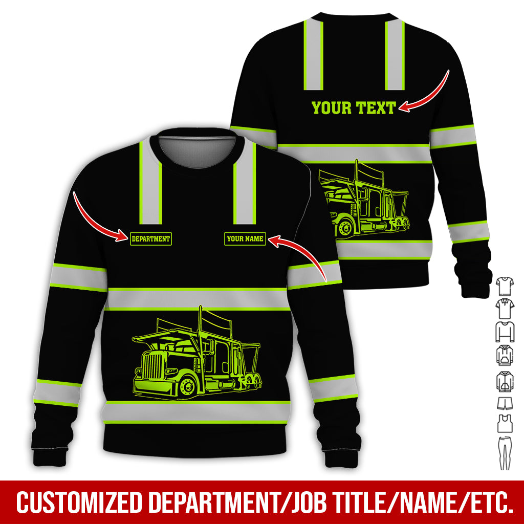 Customized Name Car Hauler Truck Clothes, Personalized Truck Driver Gear