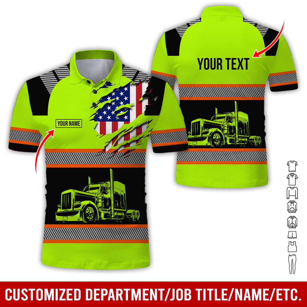 Customized Name Semi Truck Uniform 3D Printed Clothes, Personalized Trucker Apparel