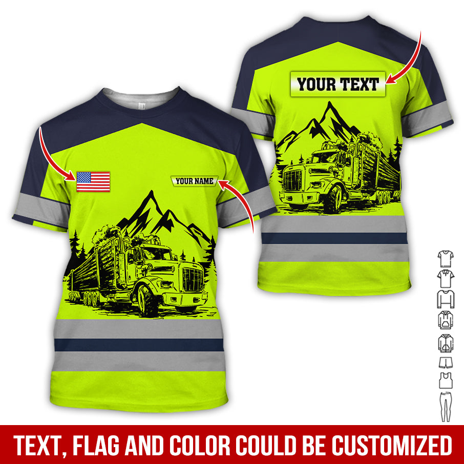 Personalized Name Love Logging Truck Shirt, Custom Workwear, Truck Dri ...