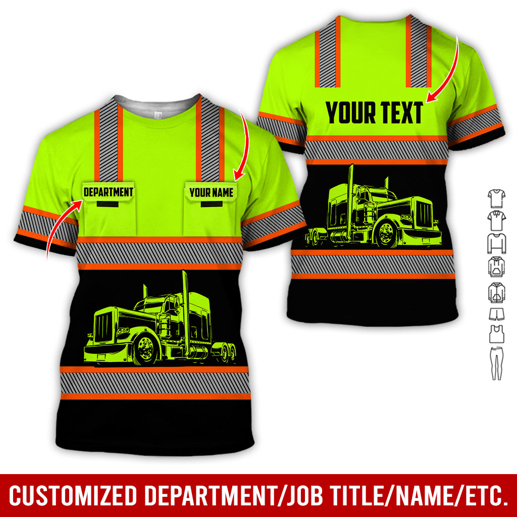 Personalized Name Semi Truck Uniform Printed Clothes, Custom Driver Ap ...