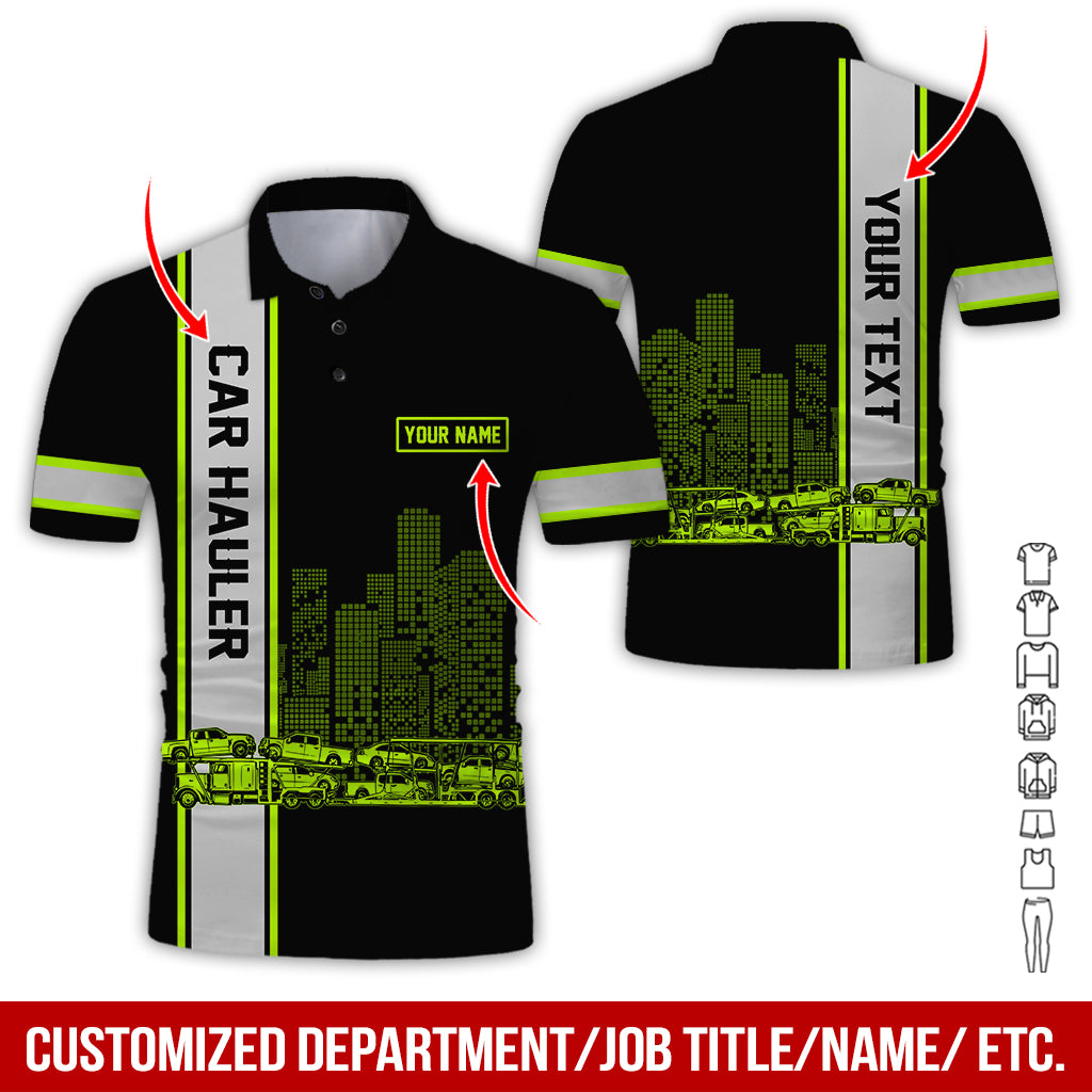 Customized Name Car Hauler Truck Printed Clothes, Personalized Driver Apparel