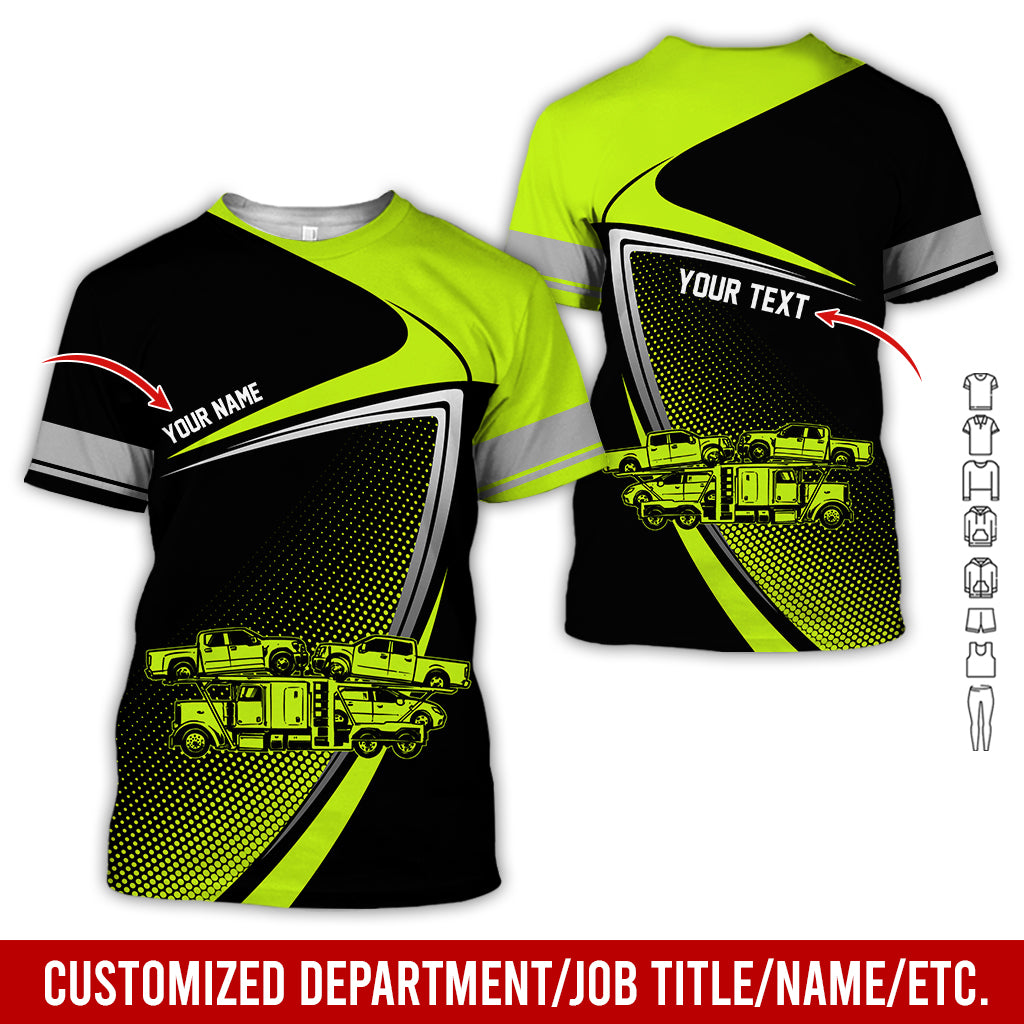 Customized Name Car Hauler Truck Printed Clothes, Personalized Gear