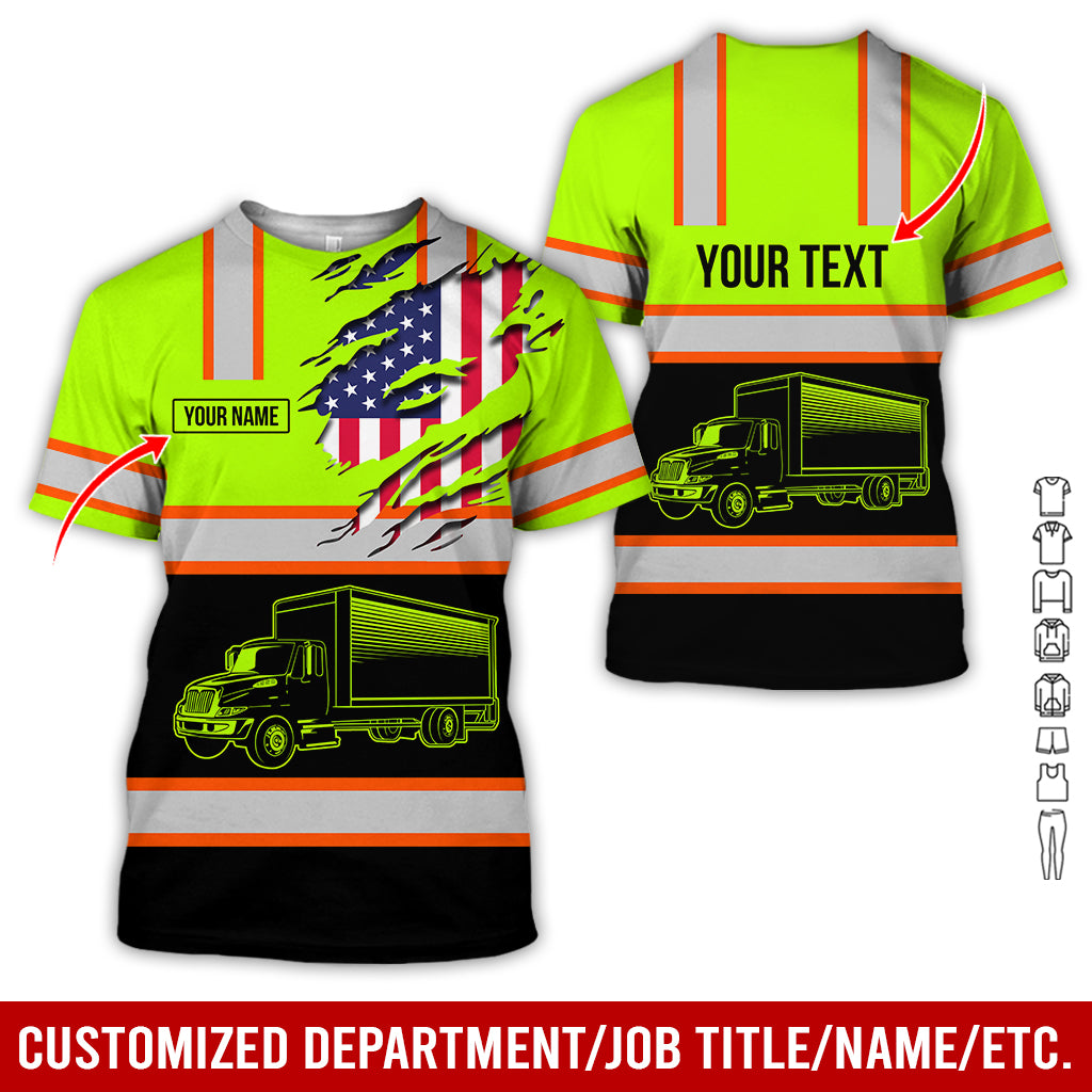 Custom Name & Box Truck Uniform, Personalized Apparel for Truck Drivers