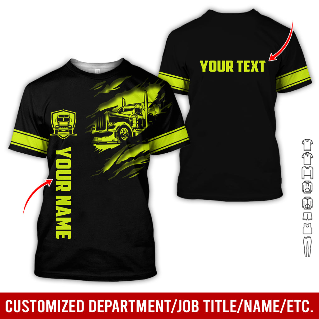 Custom Name Semi Truck Uniform, Personalized Driver Apparel for Long Haul