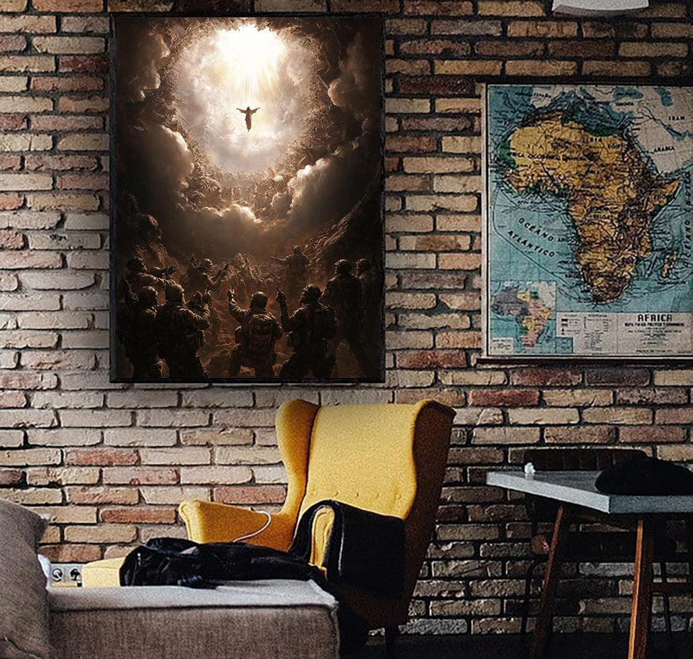 Jesus Ascending to Heaven Christian Wall Art Canvas Faith Religious Canvas Poster Spiritual Gift for Christian Home Church Decor