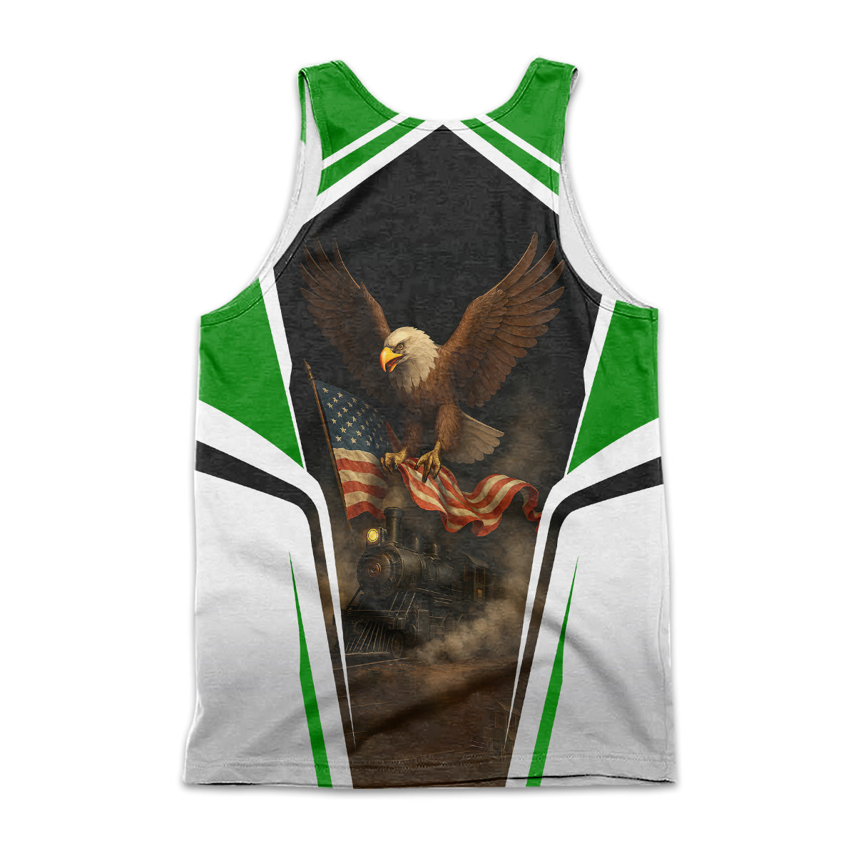 Railspirit Personalized Elgin Joliet And Eastern Railroad Men Tank Top American Eagle Vintage Train Shirt