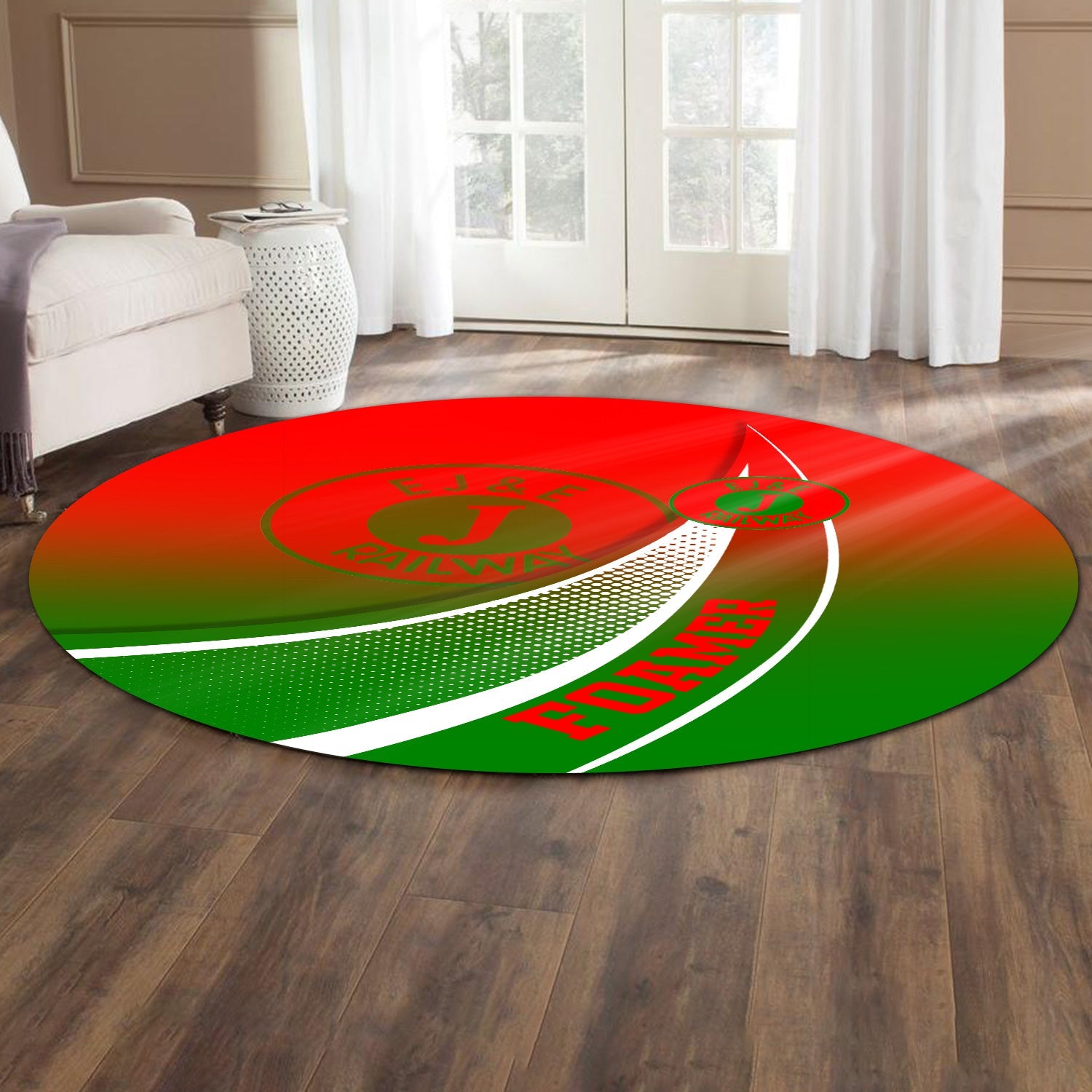 Railspirit Elgin Joliet And Eastern Railroad Round Mat Railway-Themed Style Mat Gift Idea For Trainspotter