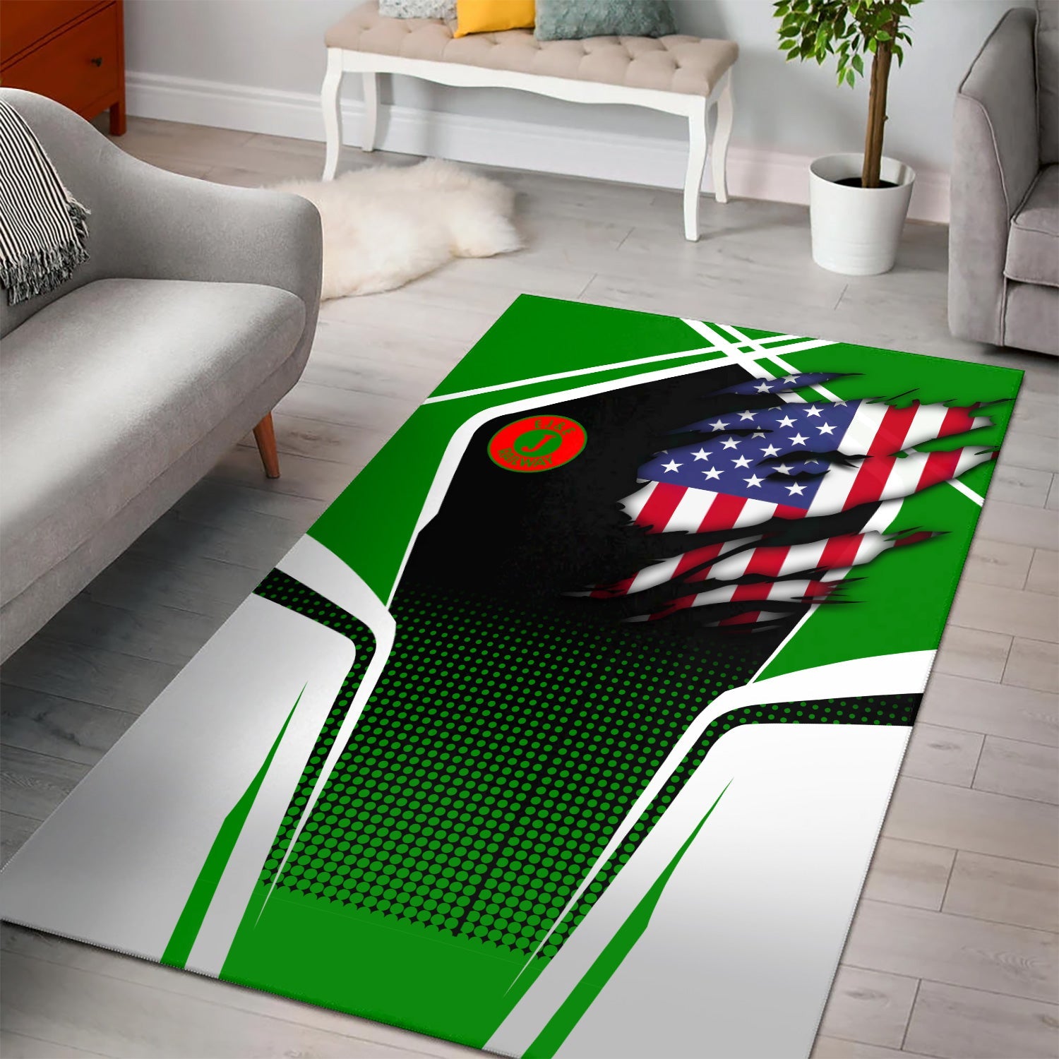 Railspirit Personalized Elgin Joliet And Eastern Railroad Area Rug American Eagle Vintage Train Rug