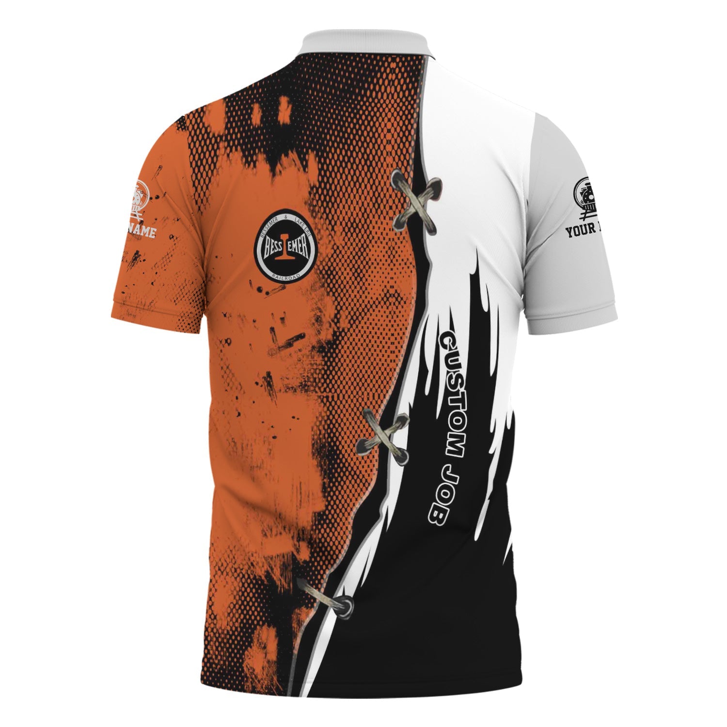 Railspirit Personalized Bessemer And Lake Erie Railroad Polo Shirt Retro Stitches Design with Custom Position Train Shirt