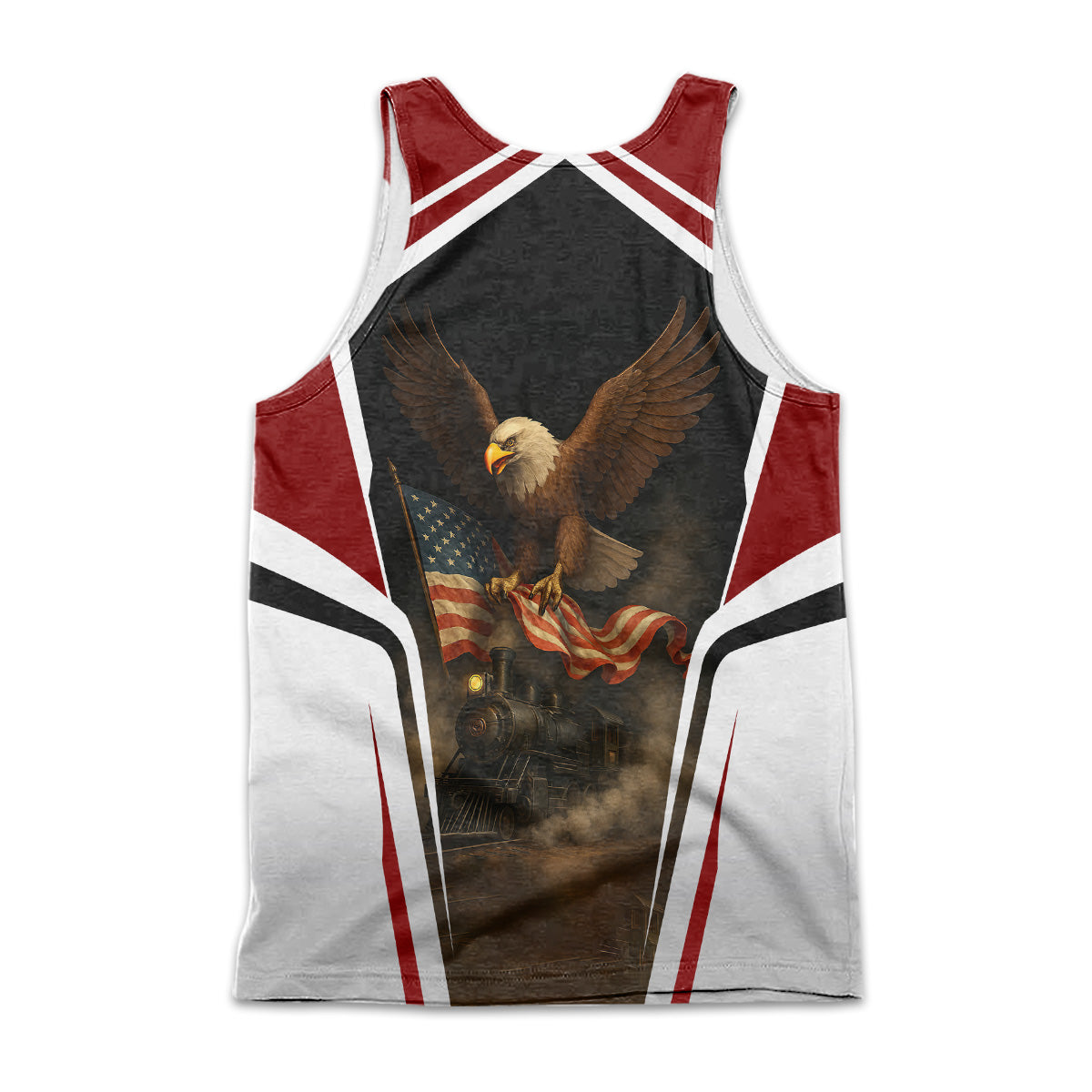Railspirit Personalized Detroit & Mackinac Railroad Men Tank Top American Eagle Vintage Train Shirt