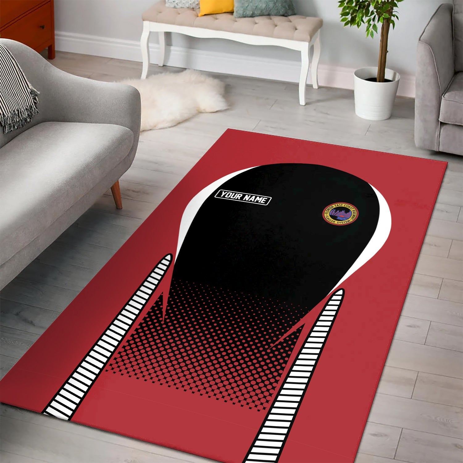 Railspirit Personalized Florida East Coast Railway Area Rug All Over Printed Rug