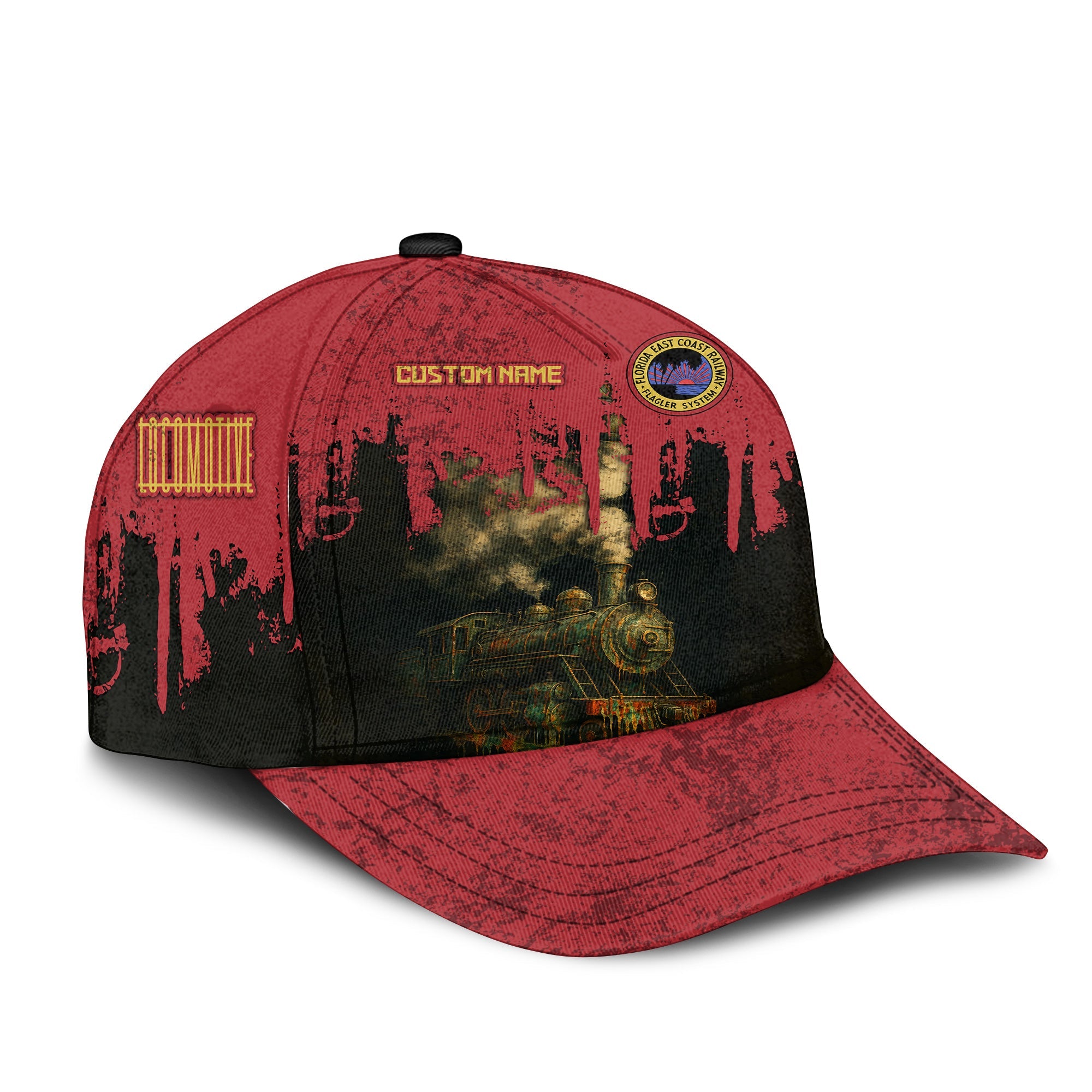Railspirit Personalized Florida East Coast Railway Classic Cap Vintage Train Art Style Cap For Locomotive Fans