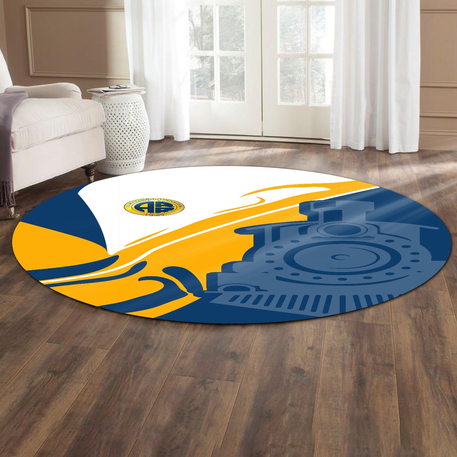 Railspirit Alaska Railroad Round Mat Flame-Inspired Style Mat Gift Idea For Train Lovers