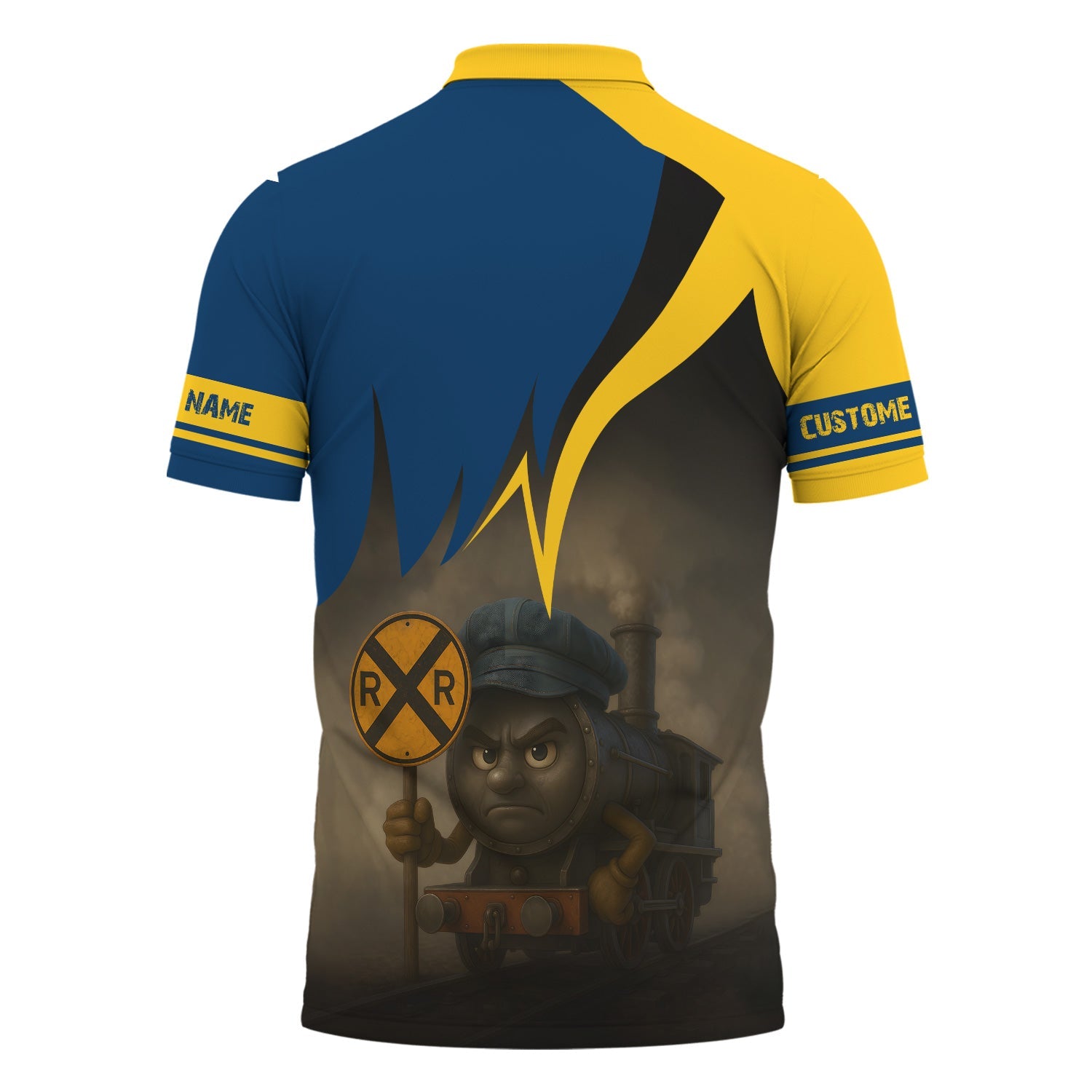 Railspirit Personalized Alaska Railroad Polo Shirt Angry Train Polo Shirt Gift Idea For Train Lover