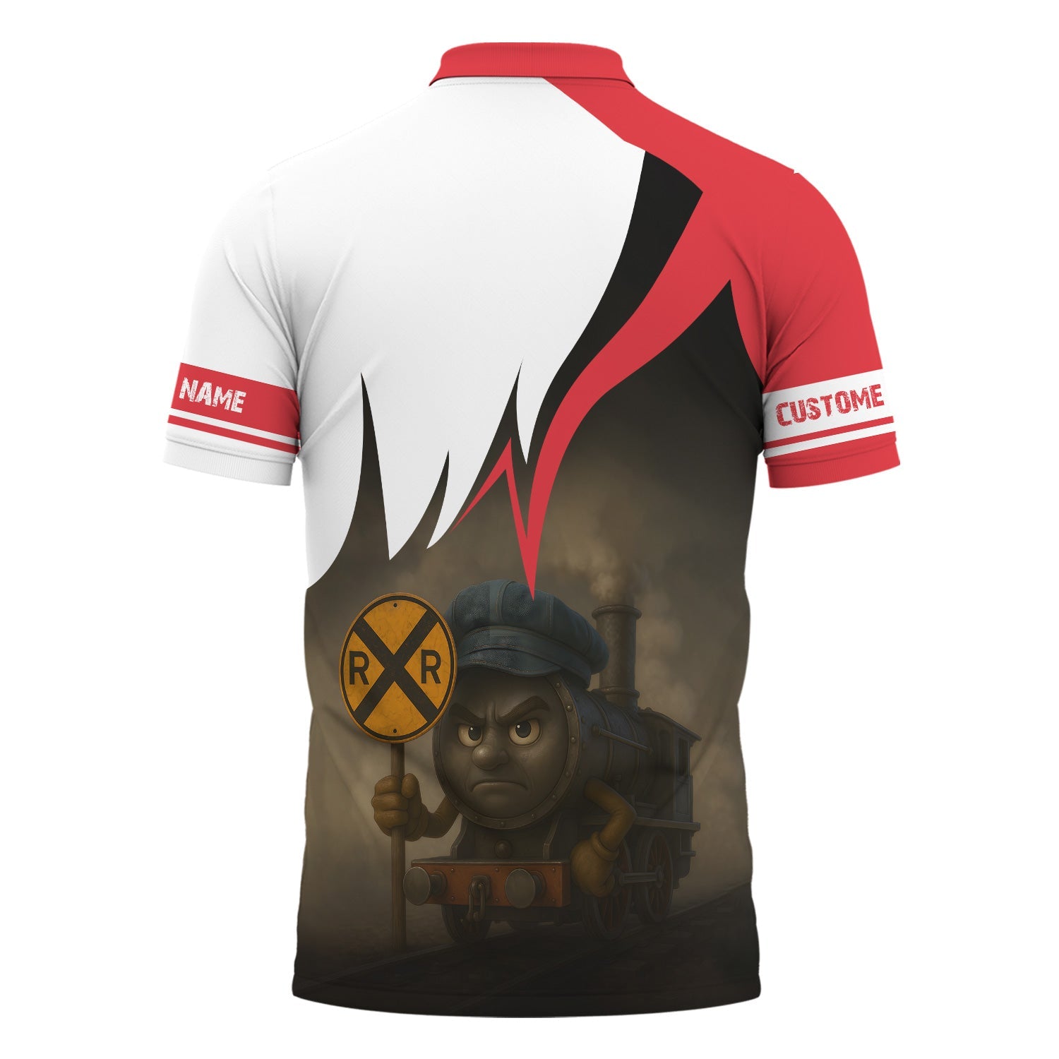 Railspirit Personalized Kansas City Southern Polo Shirt Angry Train Polo Shirt Gift Idea For Train Lover