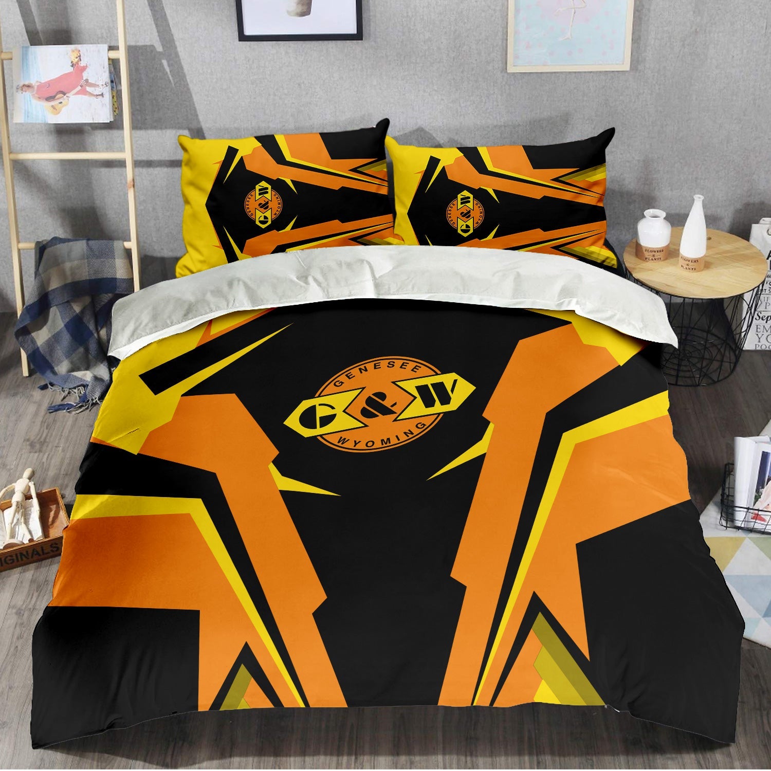 Railspirit Genesee & Wyoming Inc. Railroad Bedding Set Strong Line Style Bedding Set All Over Print