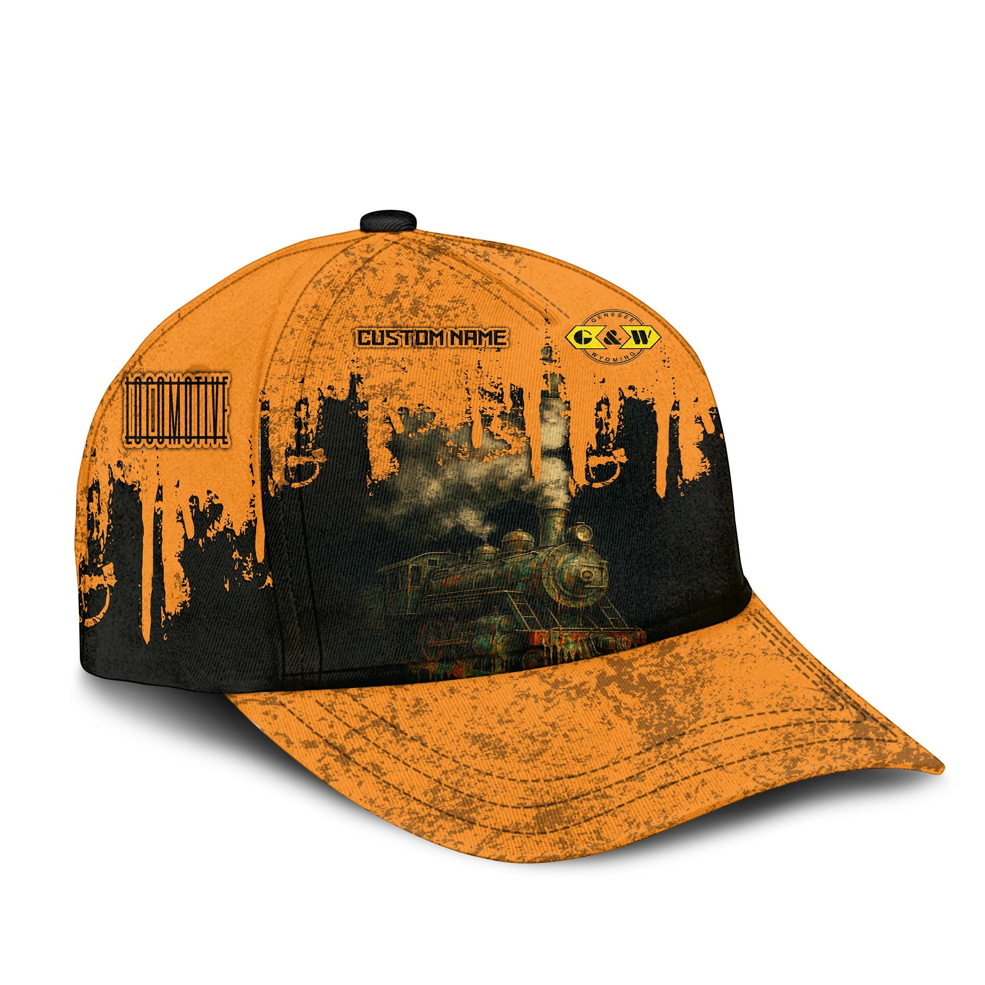 Railspirit Personalized Genesee & Wyoming Inc. Railroad Classic Cap Vintage Train Art Style Cap For Locomotive Fans