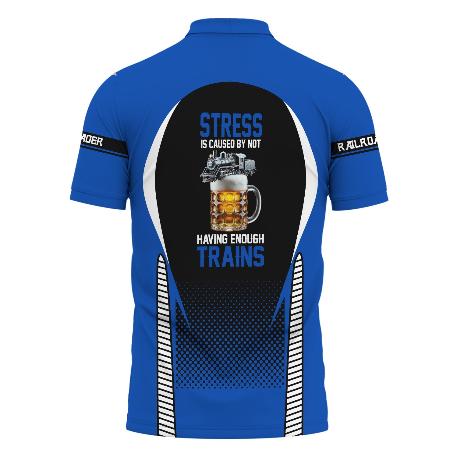 Railspirit Personalized Conrail Railroad Polo Shirt Stress Is Caused By Not Having Enough Trains Shirt All Over Print