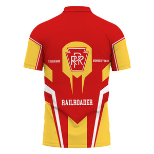 Railspirit Personalized Pennsylvania Railroad Polo Shirt Custom Year Railroader Shirt Gift Idea For Train Lover