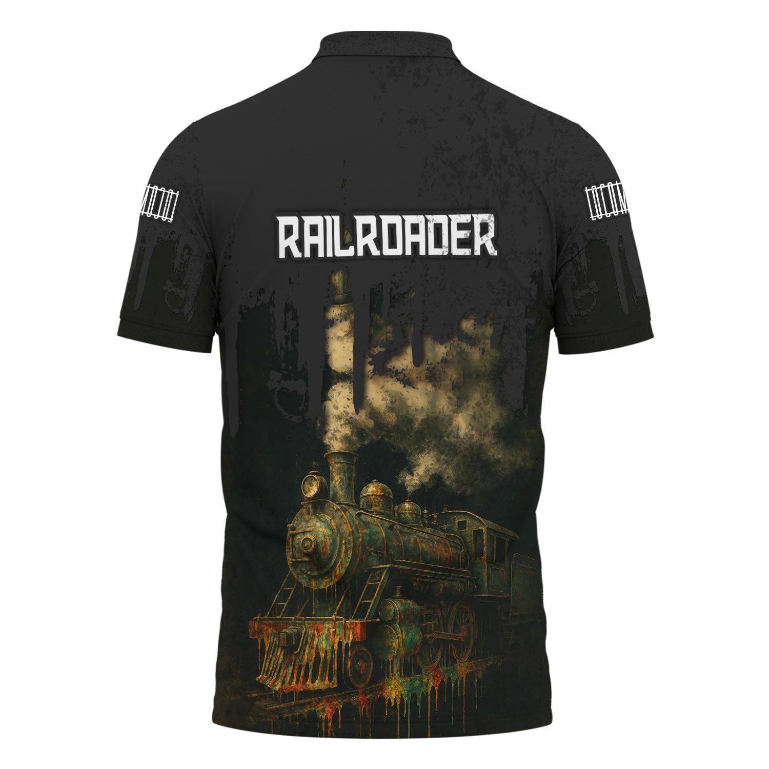 Railspirit Personalized New York Central Railroad Polo Shirt Vintage Train Art Style Shirt For Locomotive Fans