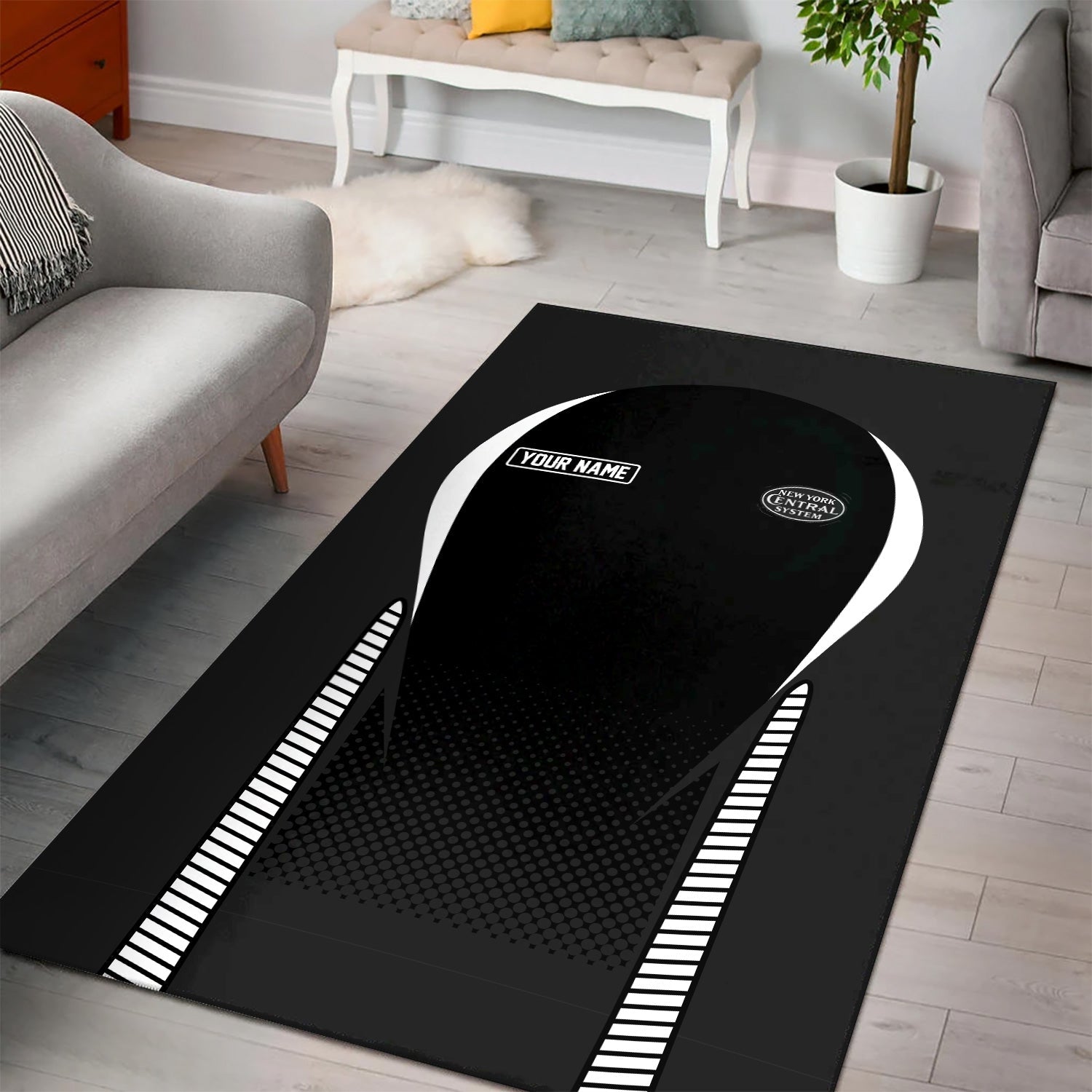 Railspirit Personalized New York Central Railroad Area Rug All Over Printed Rug