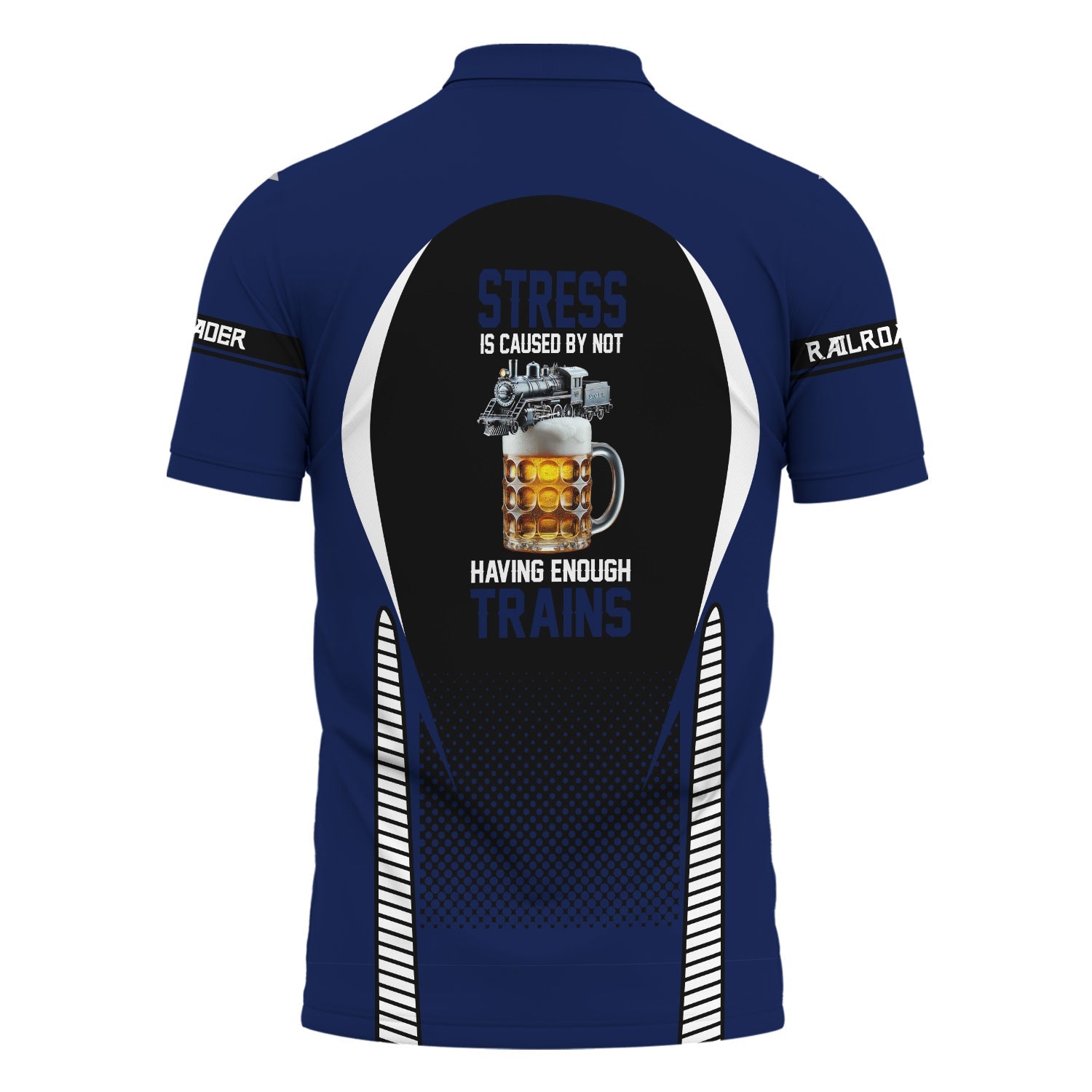 Railspirit Personalized Baltimore and Ohio Railroad Polo Shirt Stress Is Caused By Not Having Enough Trains B&O Shirt All Over Print
