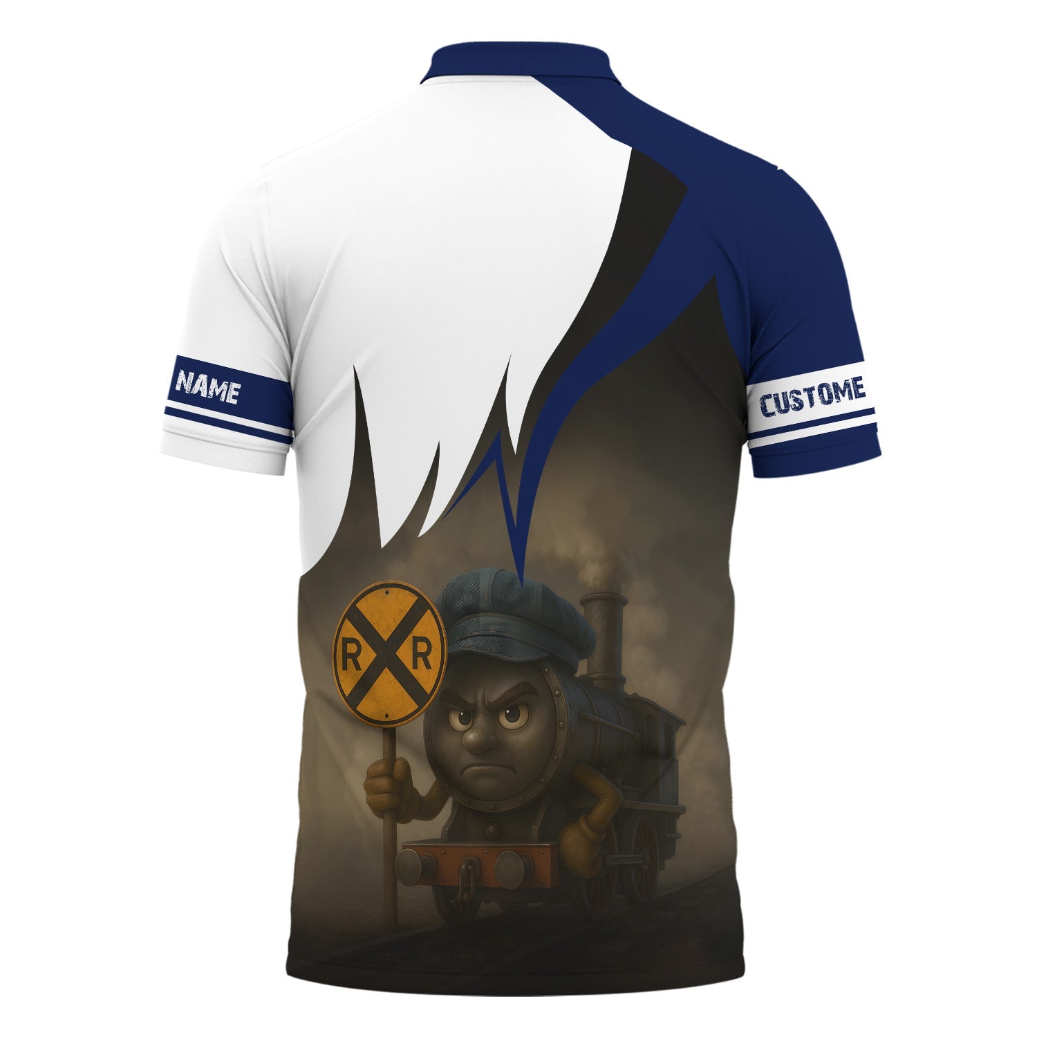 Railspirit Personalized Baltimore and Ohio Railroad Polo Shirt Angry Train B&O Polo Shirt Gift Idea For Train Lover