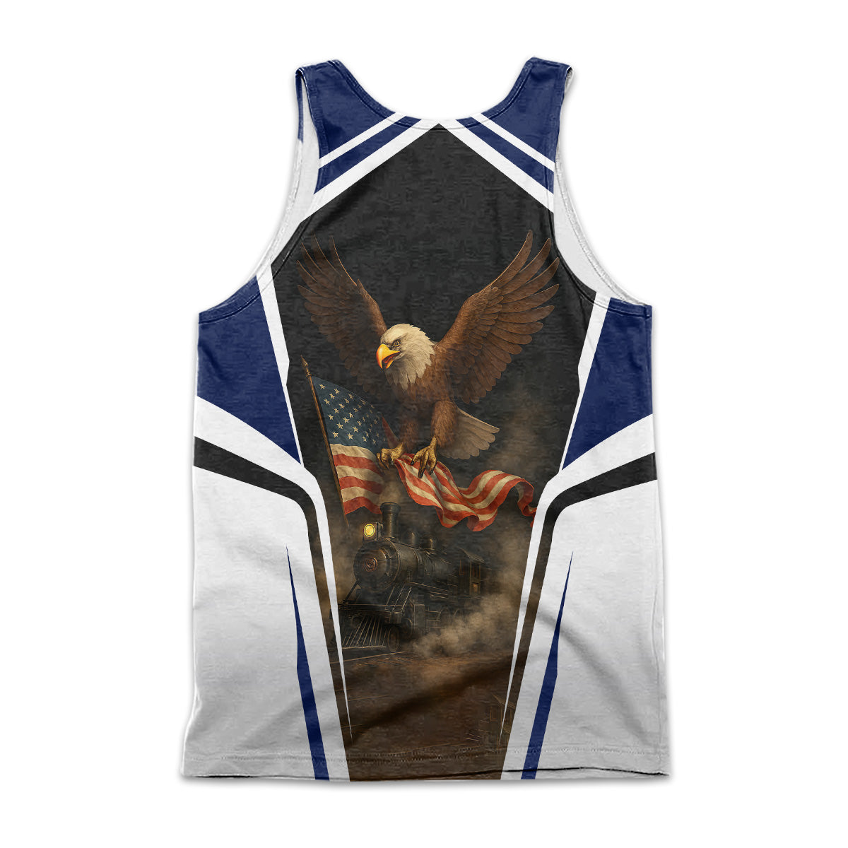 Railspirit Personalized Baltimore and Ohio Railroad Men Tank Top American Eagle Vintage Train B&O Shirt