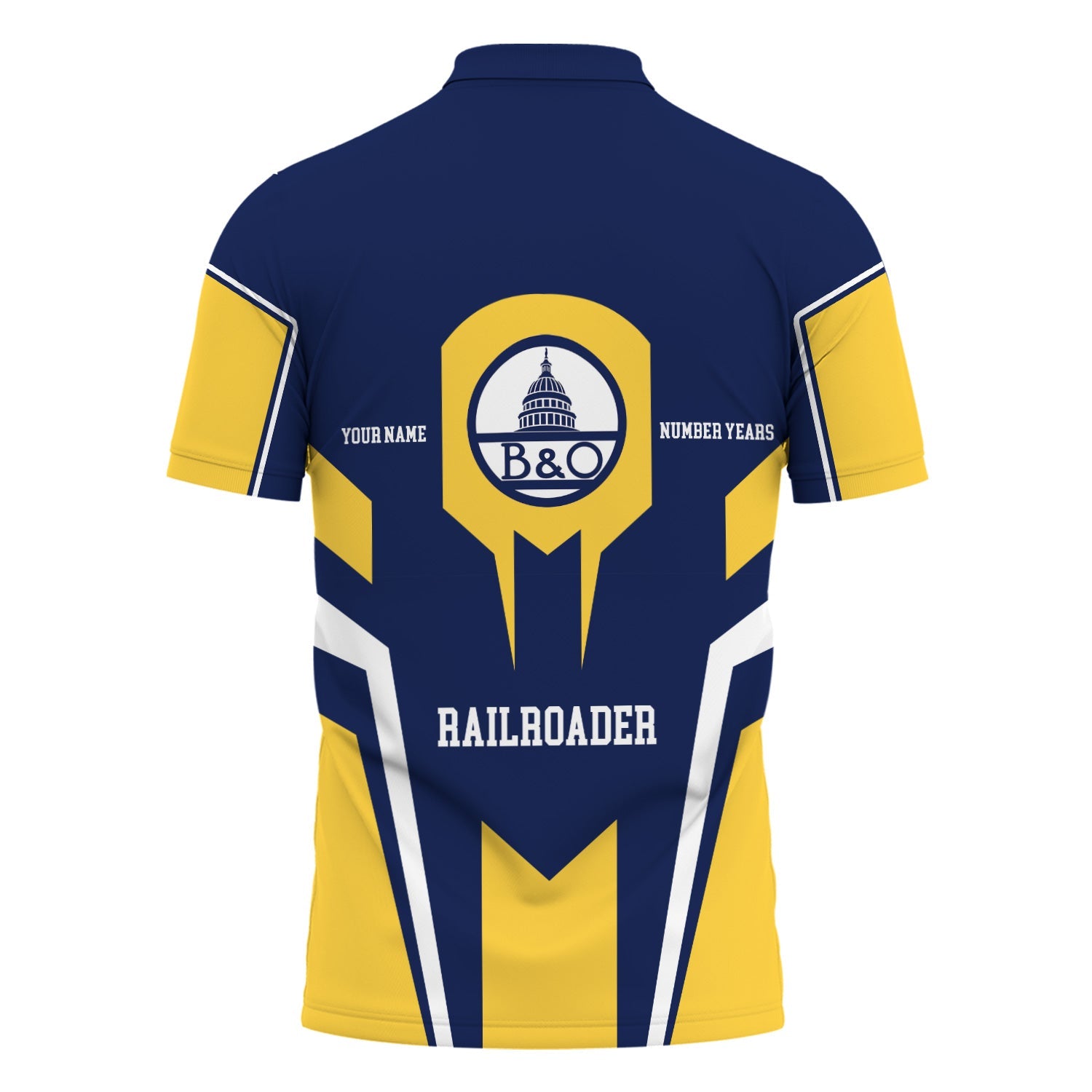 Railspirit Personalized Baltimore and Ohio Railroad Polo Shirt Custom Year Railroader B&O Shirt Gift Idea For Train Lover