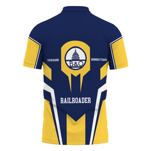 Railspirit Personalized Baltimore and Ohio Railroad Polo Shirt Custom Year Railroader B&O Shirt Gift Idea For Train Lover