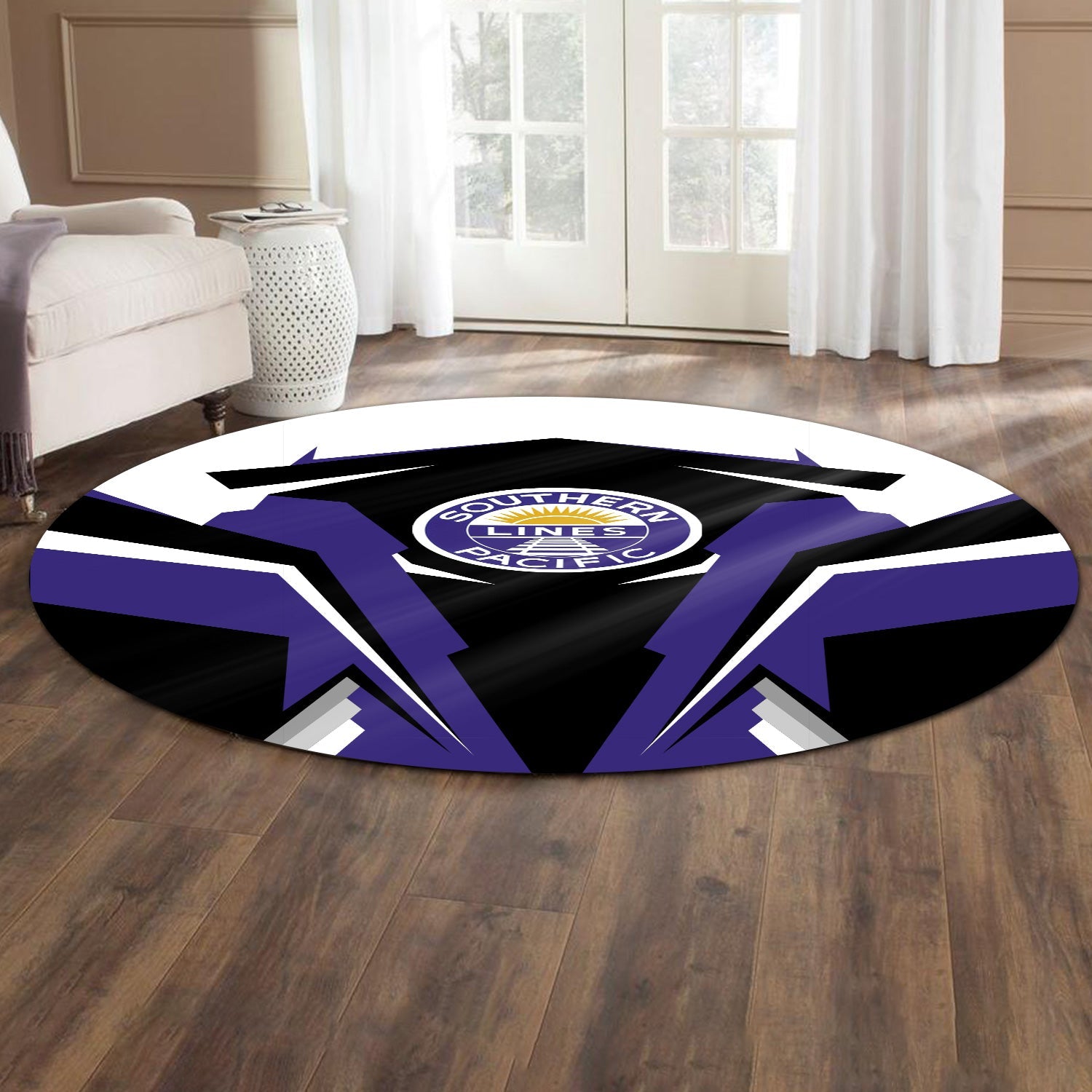 Railspirit Southern Pacific Railroad Round Mat Strong Line Style Rug All Over Print