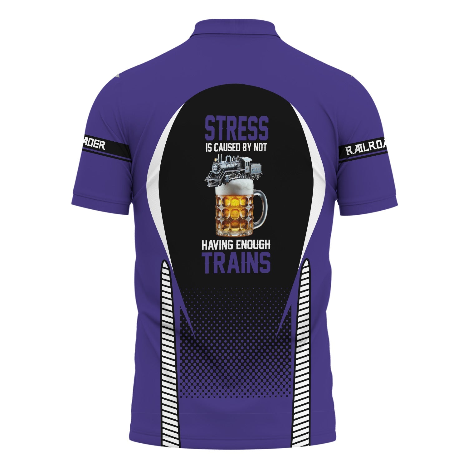 Railspirit Personalized Southern Pacific Railroad Polo Shirt Stress Is Caused By Not Having Enough Trains Shirt All Over Print