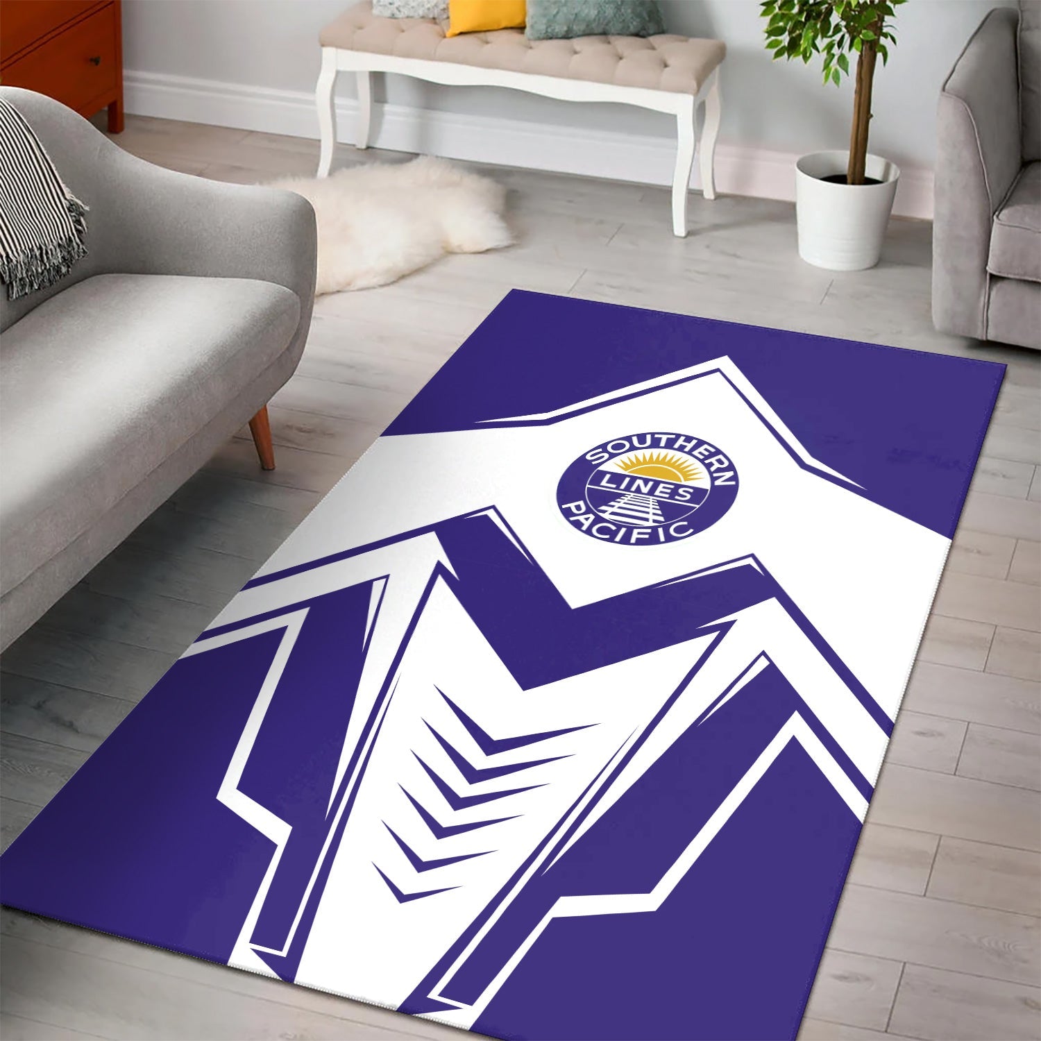 Railspirit Southern Pacific Railroad Area Rug Railway Trainspotter Style Rug Gift Idea For Foamers