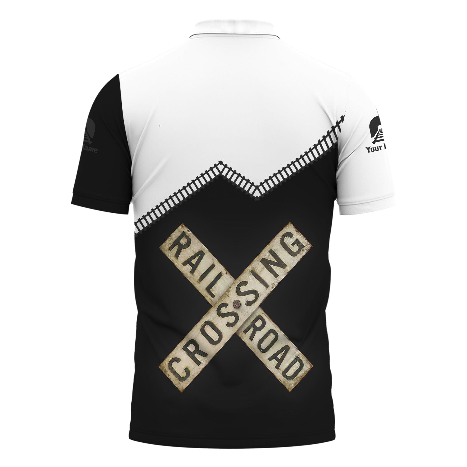 Railspirit Personalized Northern Pacific Railway Polo Shirt Railroad Crossing Printed Train Track Shirt