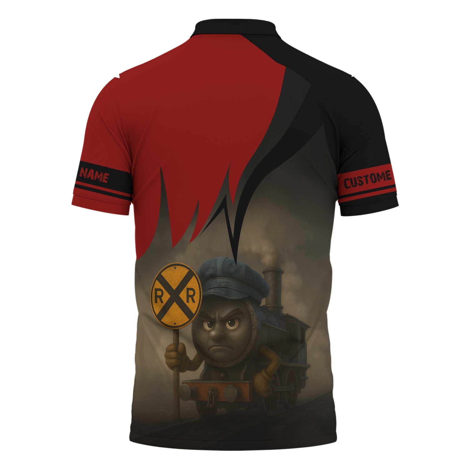 Railspirit Personalized Great Northern Railway Polo Shirt Angry Train GNR Polo Shirt Gift Idea For Train Lover