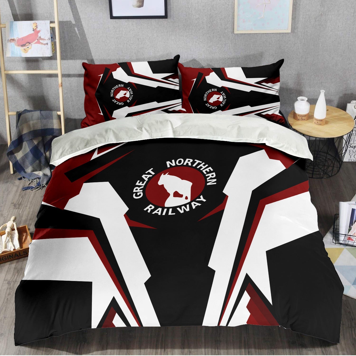 Railspirit Great Northern Railway Bedding Set Strong Line Style GNR Bedding Set All Over Print
