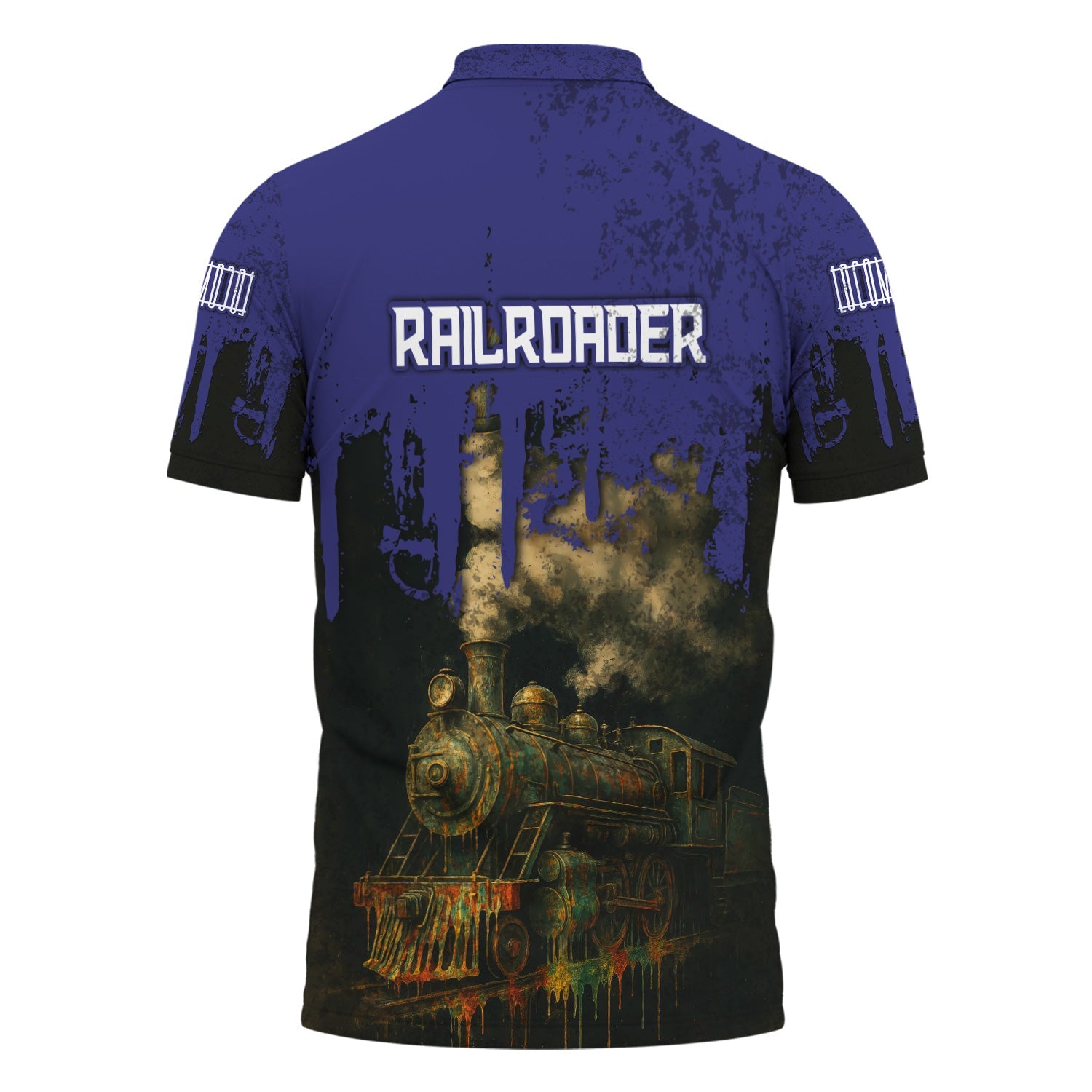 Railspirit Personalized Chicago, Burlington and Quincy Railroad Polo Shirt Vintage Train Art Style Shirt For Locomotive Fans