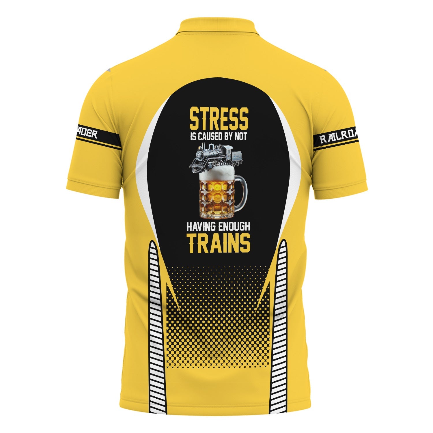 Railspirit Personalized Erie Railroad Polo Shirt Stress Is Caused By Not Having Enough Trains Shirt All Over Print