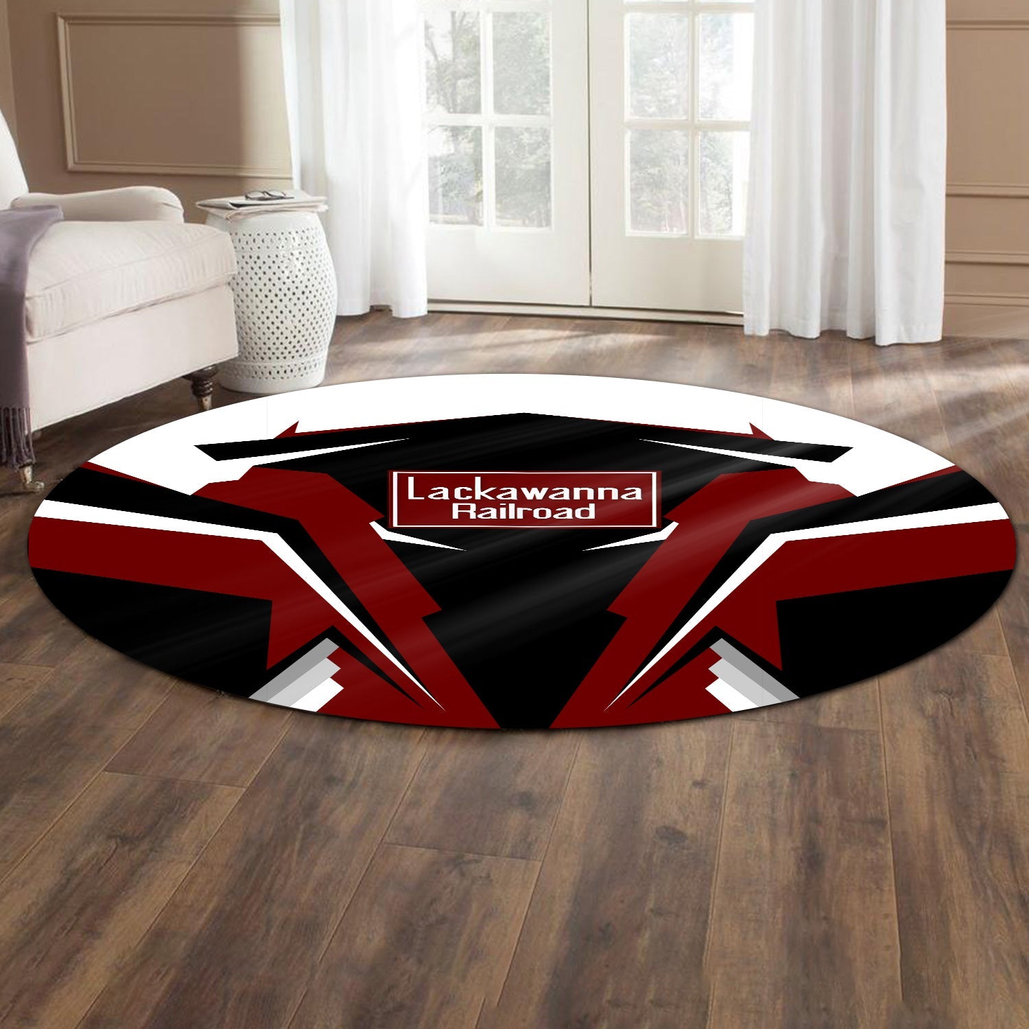 Railspirit Delaware, Lackawanna and Western Railroad Round Mat Strong Line Style DL&W Mat All Over Print