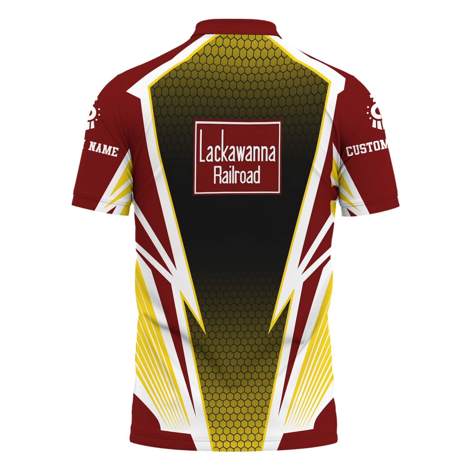 Railspirit Personalized Delaware, Lackawanna and Western Railroad Polo Shirt Lightning Graphic Style DL&W Shirt Gift Idea For Train Lover