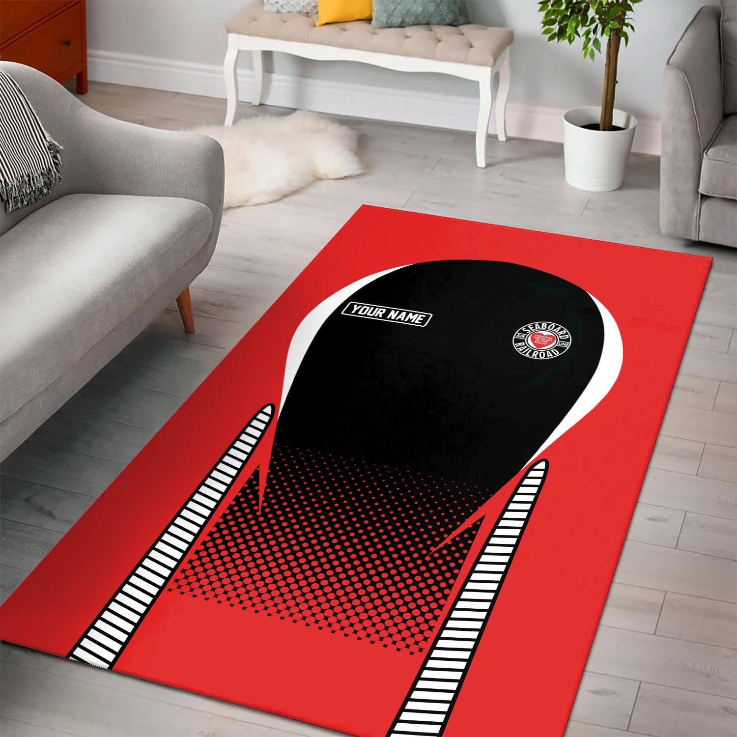 Railspirit Personalized Seaboard Air Line Railroad Area Rug All Over Printed Rug