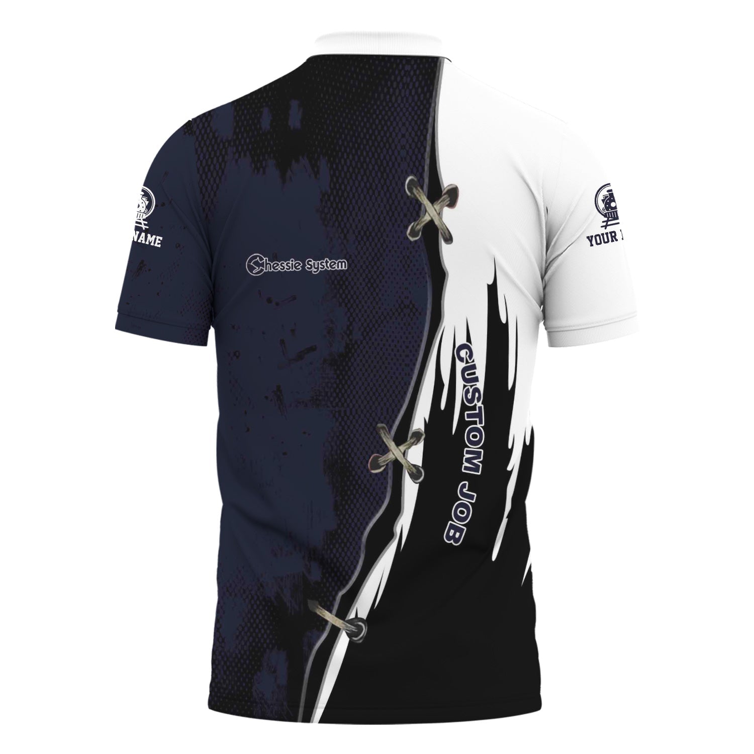 Railspirit Personalized Chessie System Railroad Polo Shirt Retro Stitches Design with Custom Position Train Shirt